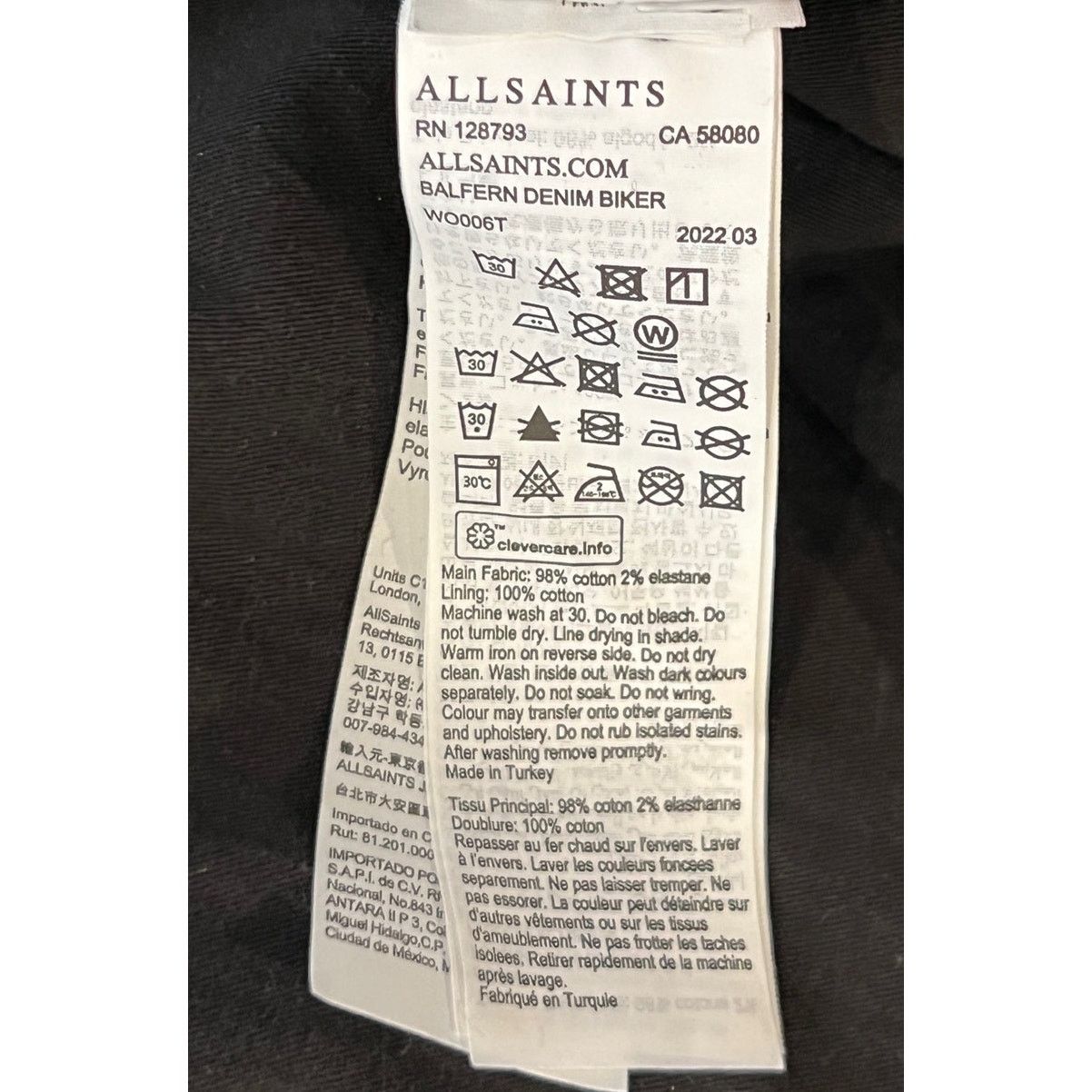 Allsaints AllSaints Balfern Denim Biker Jacket Size US/2 Size XS / US 0-2 / IT 36-38 - 13 Thumbnail