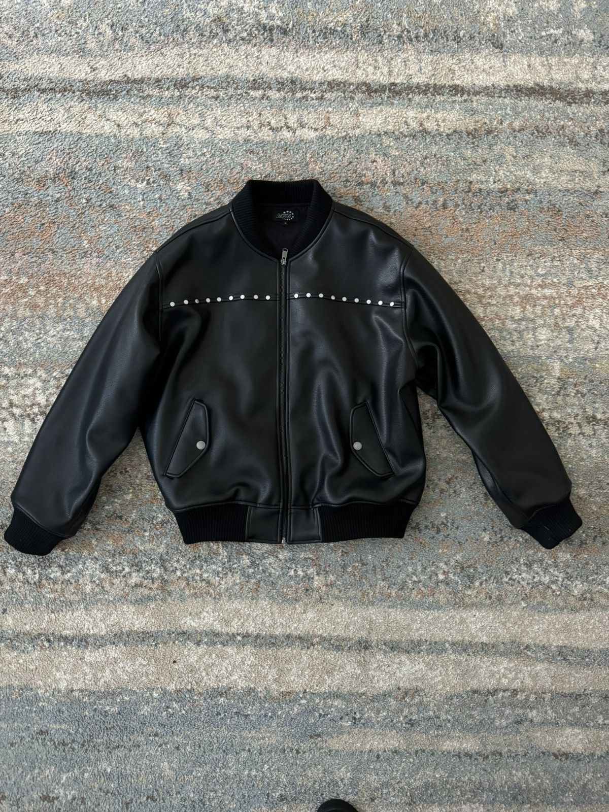 Vintage AFB studded leather bomber | Grailed