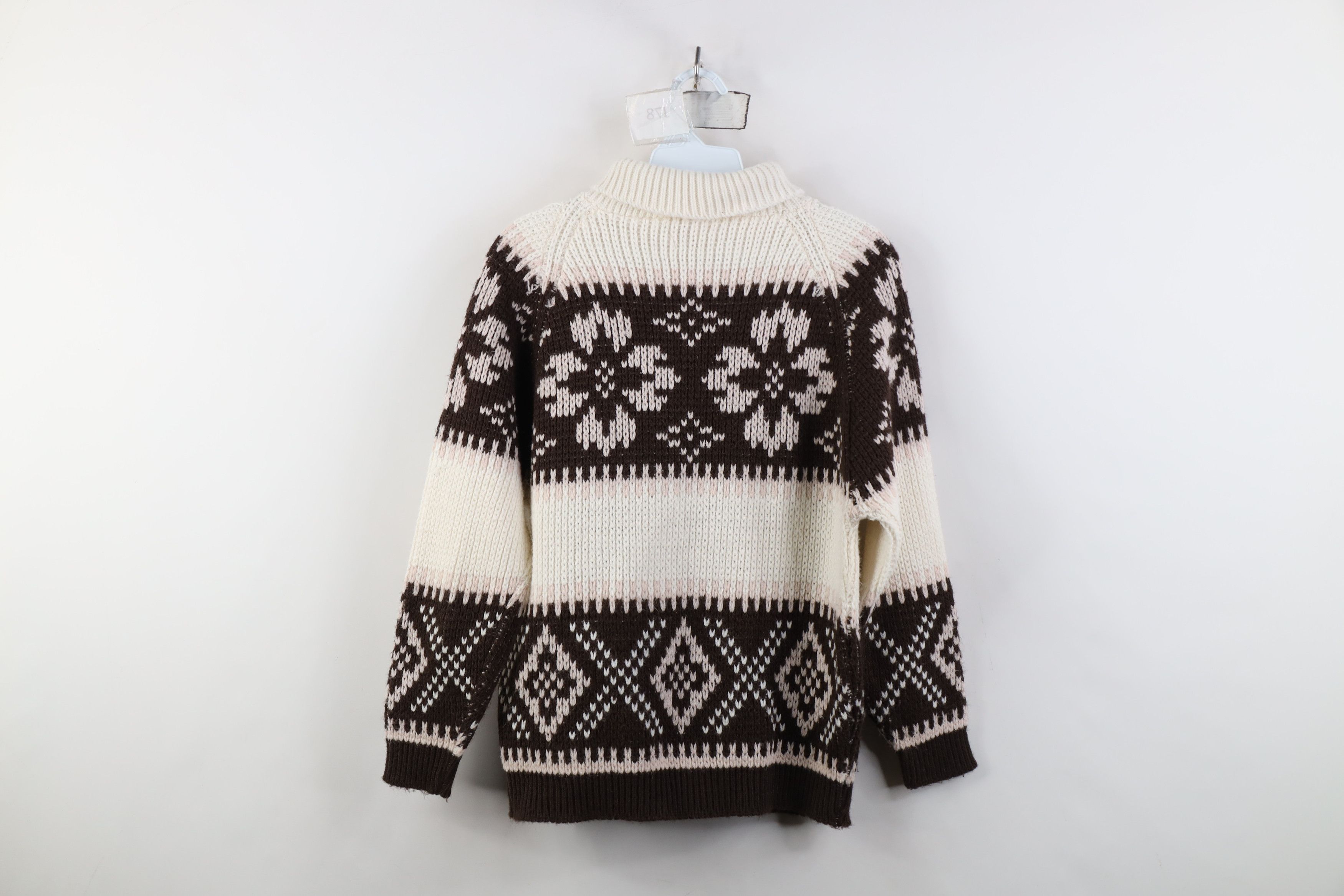 Vintage Vintage 70s Streetwear Fair Isle Knit Turtleneck Sweater USA Size S / US 4 / IT 40 - 12 Thumbnail
