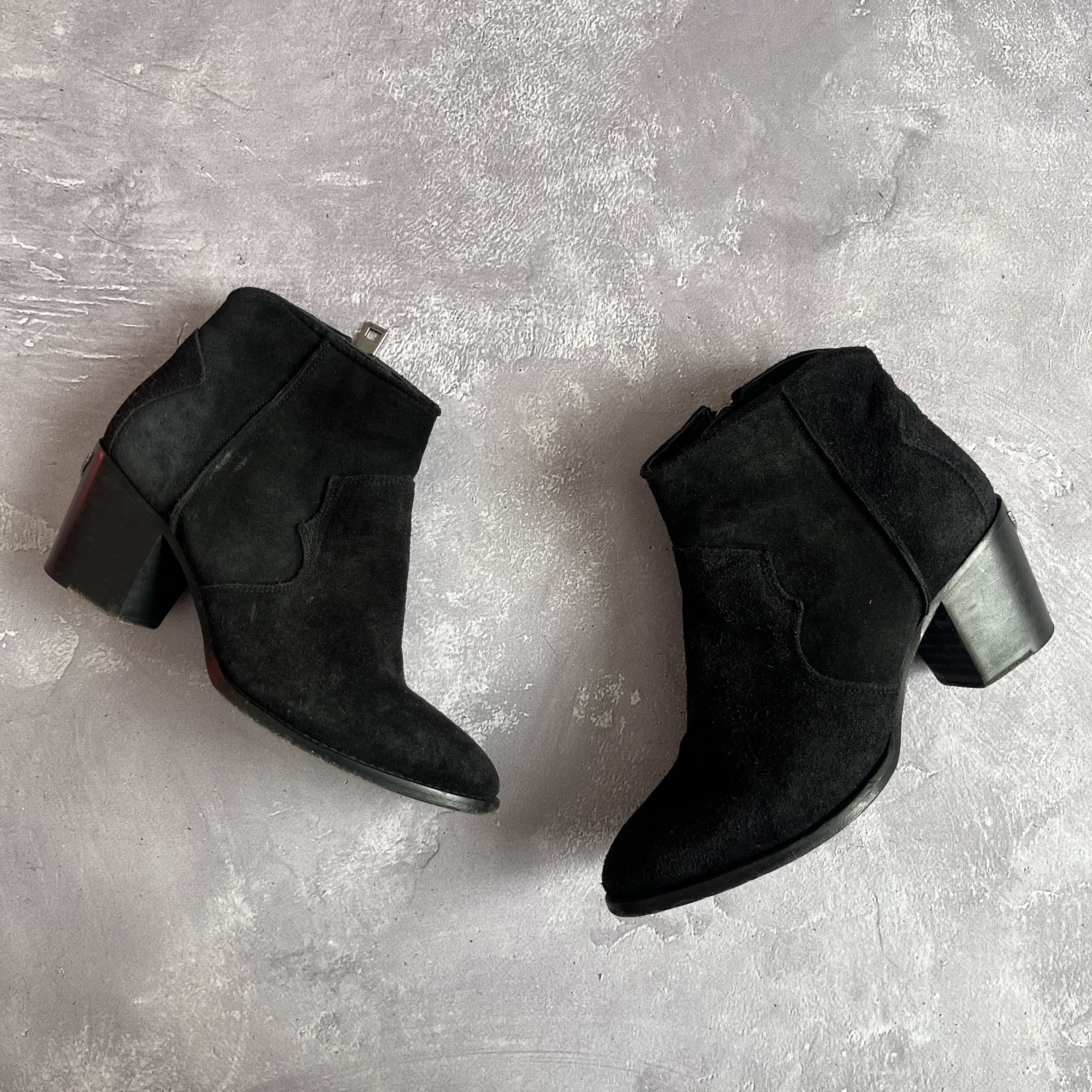 Zadig & Voltaire Zagid & Voltaire Suede Ankle Booties Block Heel Western Size US 7 / IT 37 - 1 Thumbnail