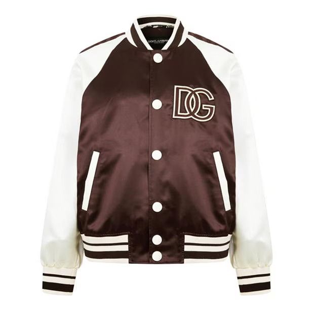 image of Dolce Gabbana O1G2R1Mq0324 Bombers Jackets In Brown & White in Brown/White, Men's (Size Small)