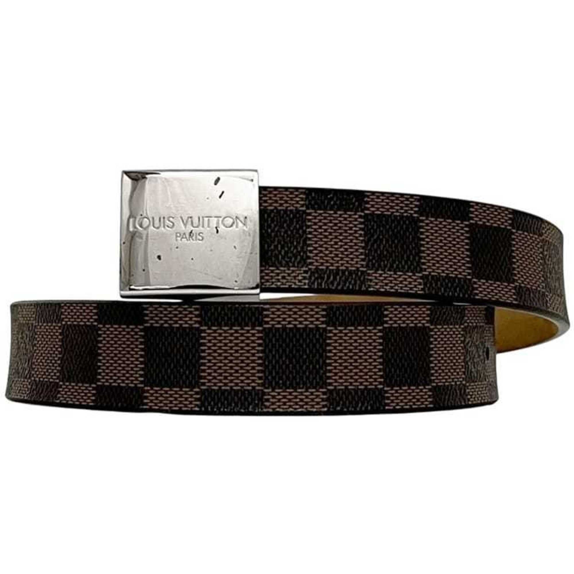 Louis Vuitton Louis Vuitton Santur Carre Belt ec-24719 Brown Damier Ebene Canvas M6802 Waist 72cm LB0033 LOUIS VUITTON Square Buckle Size ONE SIZE - 1 Thumbnail