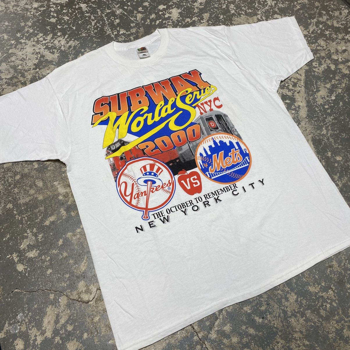 MLB × New York Yankees × Vintage Vintage Subway World Series 2000 Yankees Vs Mets NYC Tshirt Size US XXL / EU 58 / 5 - 9 Thumbnail