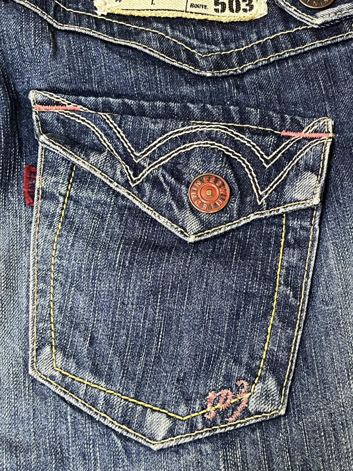 Edwin FLARED🔥VINTAGE EDWIN 503 MADE IN JAPAN BLUE TRIP JEANS Size US 30 / EU 46 - 10 Thumbnail