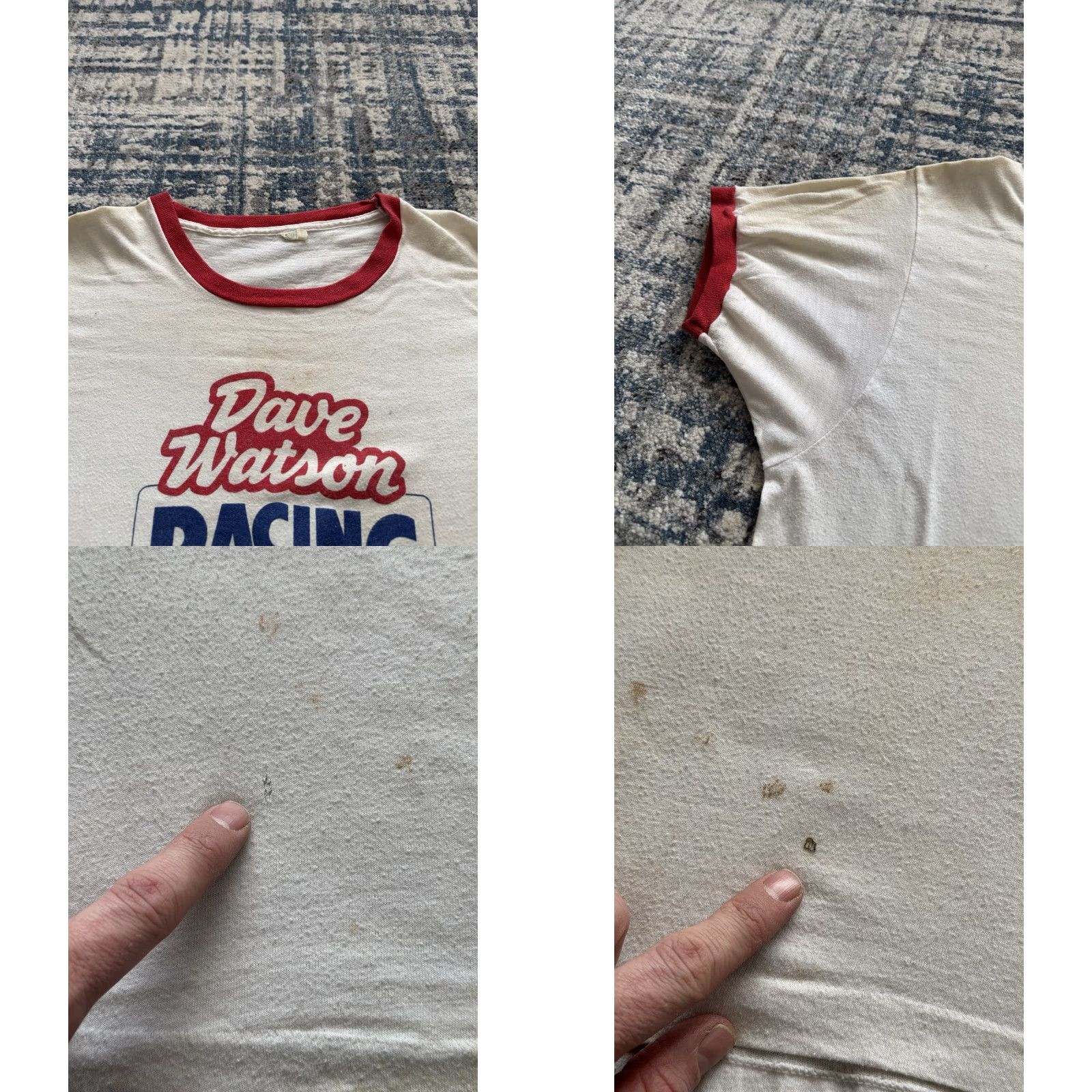 Vintage VINTAGE 70s Dave Watson AMS Oil Racing Team Ringer T Shirt XL White Cotton Graphic Print NASCAR Cars Racing Men Short Sleeve Crew Neck Logo 70s Size US XL / EU 56 / 4 - 8 Thumbnail