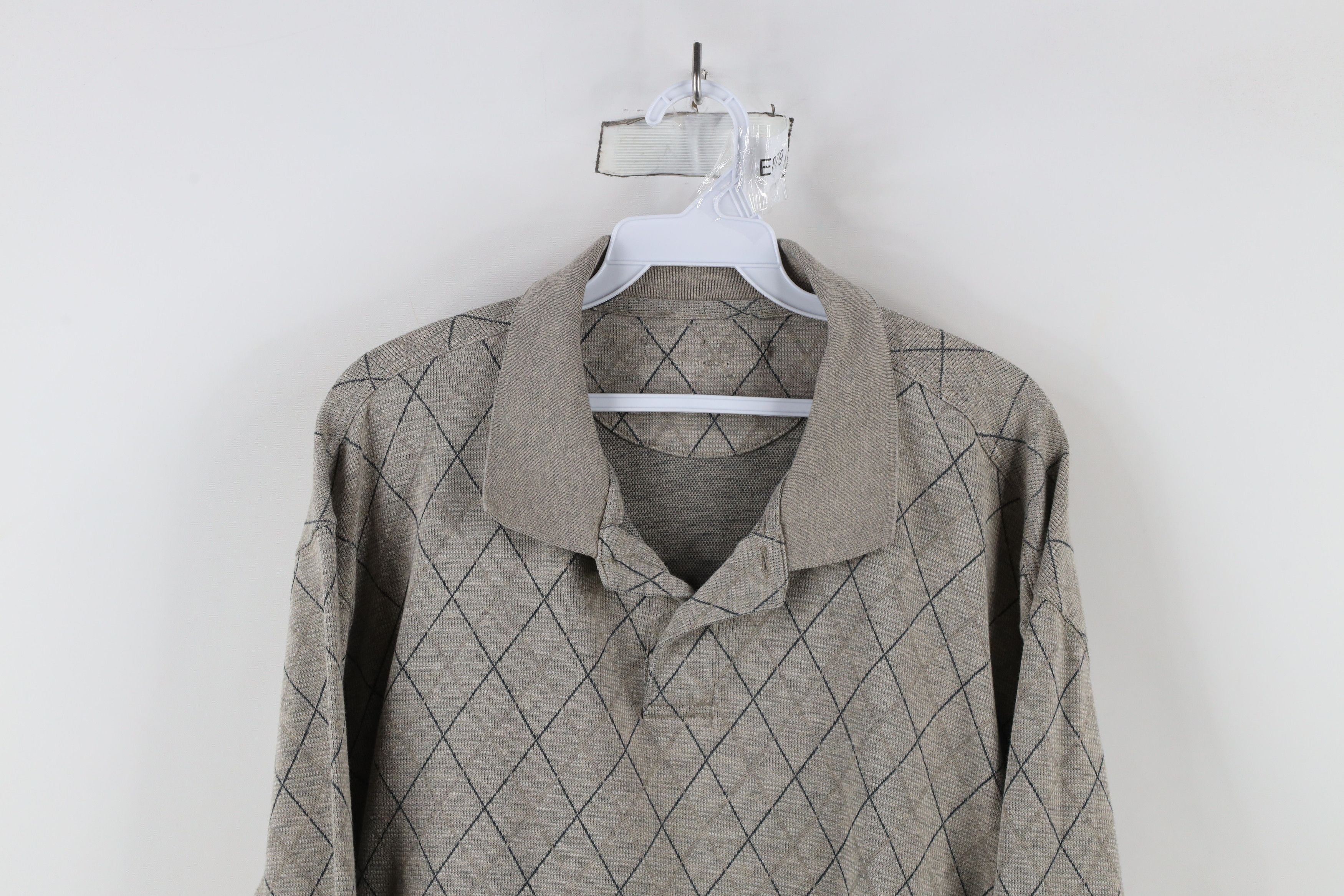 Vintage Vintage 90s Streetwear Argyle Diamond Long Sleeve Rugby Polo Size US XL / EU 56 / 4 - 2 Thumbnail