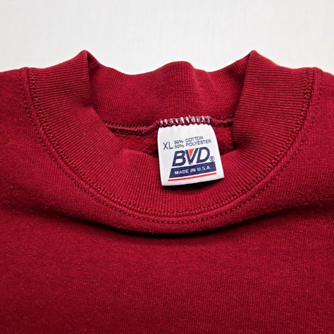 BLVD Vintage Red Blank Sweatshirt BVD Mens XL Solid Crewneck 90s Size US XL / EU 56 / 4 - 5 Thumbnail