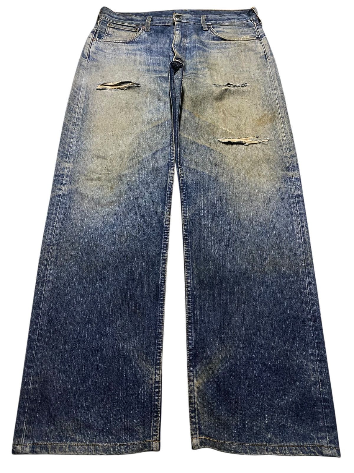 Levi's Vintage Levis 503 Mud Wash Distressed Button J09 Baggy Jeans Size US 34 / EU 50 - 1 Thumbnail