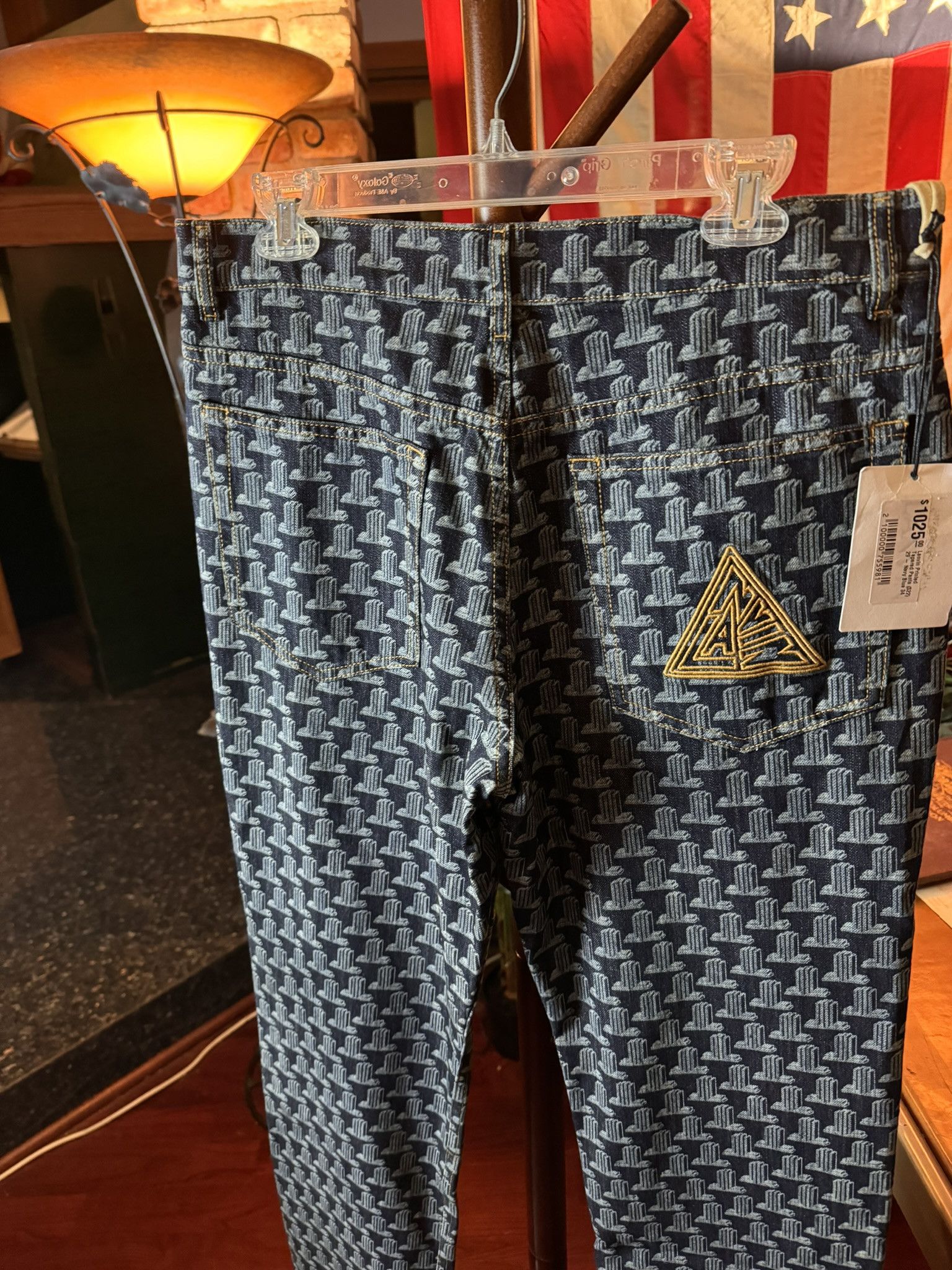 Lanvin $1025 LANVIN All-Over Monogram DENIM JEANS (sz 34) Size US 34 / EU 50 - 13 Thumbnail