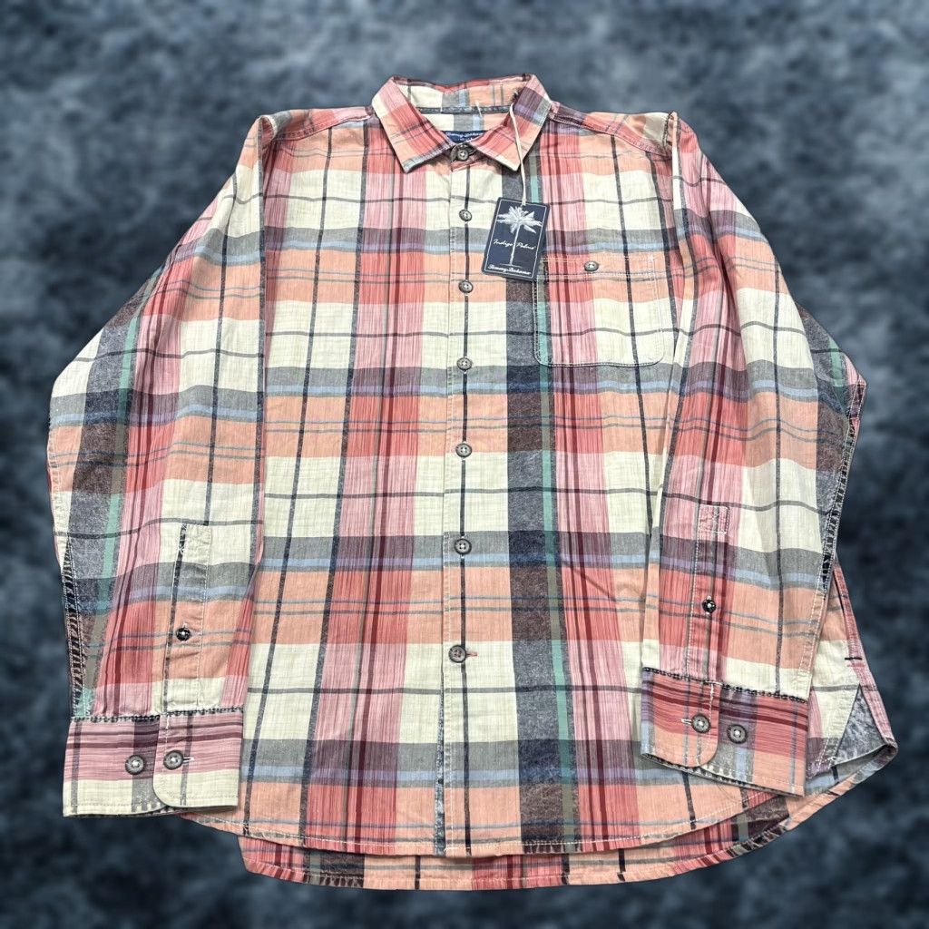 Tommy Bahama Tommy Bahama Shirt Mens Large Multicolor Plaid Indigo Palms Cotton NWT Size US L / EU 52-54 / 3 - 1 Thumbnail