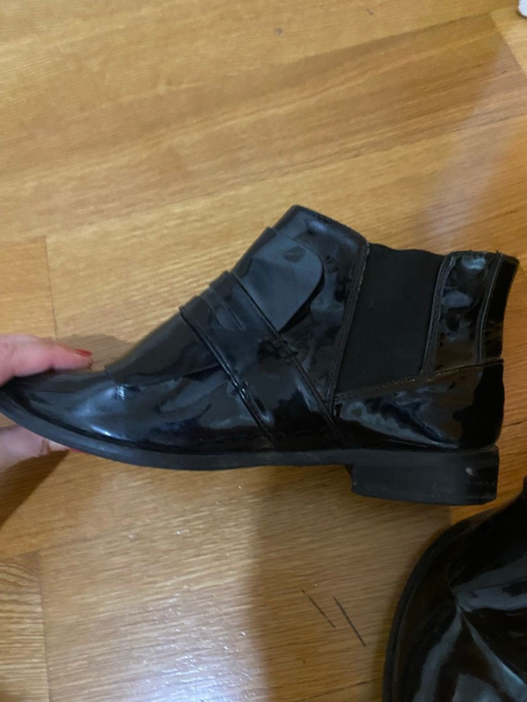Asos Women's Unbranded Black Patent Ankle Boots & Booties Size 7 Size US 7 / IT 37 - 3 Thumbnail