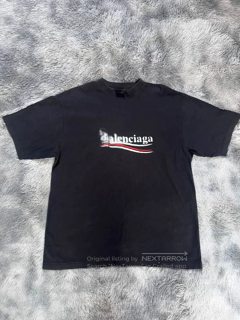 Balenciaga Balenciaga Faded Cola Wave Short Sleeve T-Shirt Size US M / EU 48-50 / 2 - 1 Thumbnail