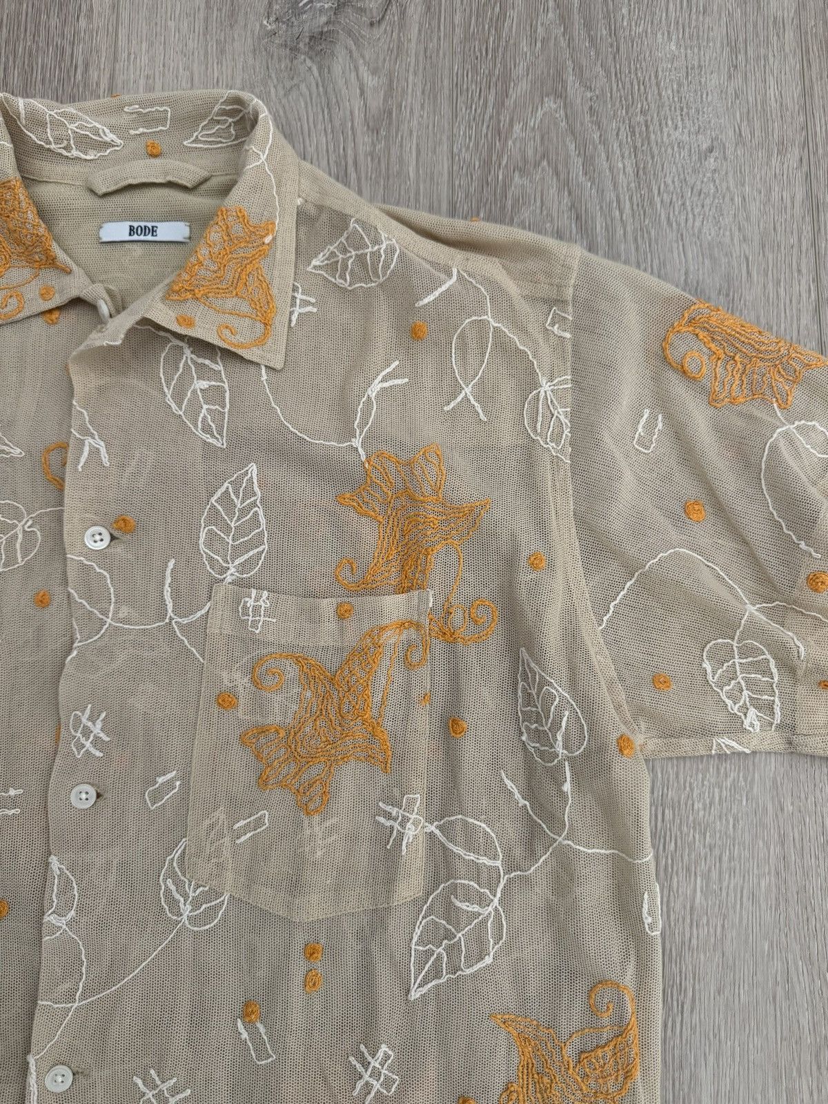 Bode Bode Lilium Short Sleeve Camp Collar Shirt Embroidered Size US S / EU 44-46 / 1 - 6 Thumbnail