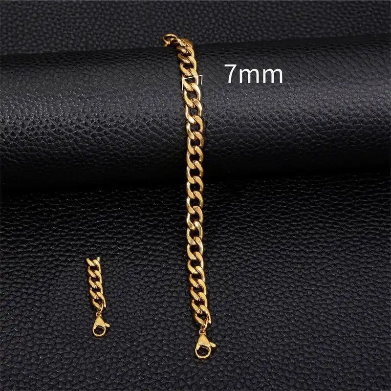 Jewelry 3-11mm Thick Waterproof Chain Bracelet Size ONE SIZE - 5 Thumbnail