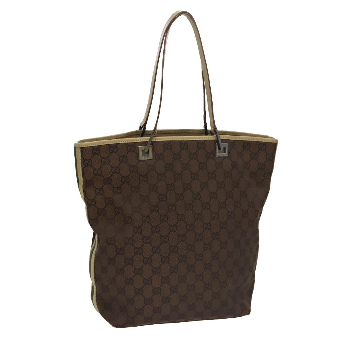 Gucci GUCCI GG Canvas Sherry Line Tote Bag Brown Size ONE SIZE - 1 Thumbnail
