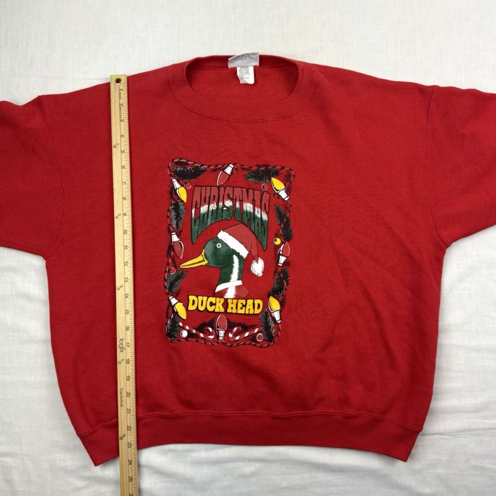 Vintage VINTAGE Duck Head Christmas Sweatshirt Adult Large Red 80s Holiday Crewneck Mens Size US L / EU 52-54 / 3 - 7 Thumbnail