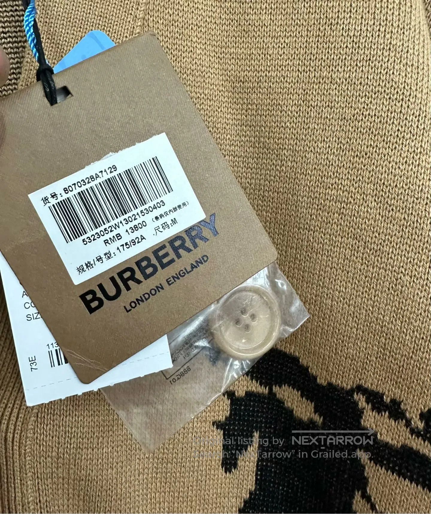 Burberry Burberry Brown Warhorse Monogram Printed Knit Cardigan| Size M / US 6-8 / IT 42-44 - 3 Thumbnail