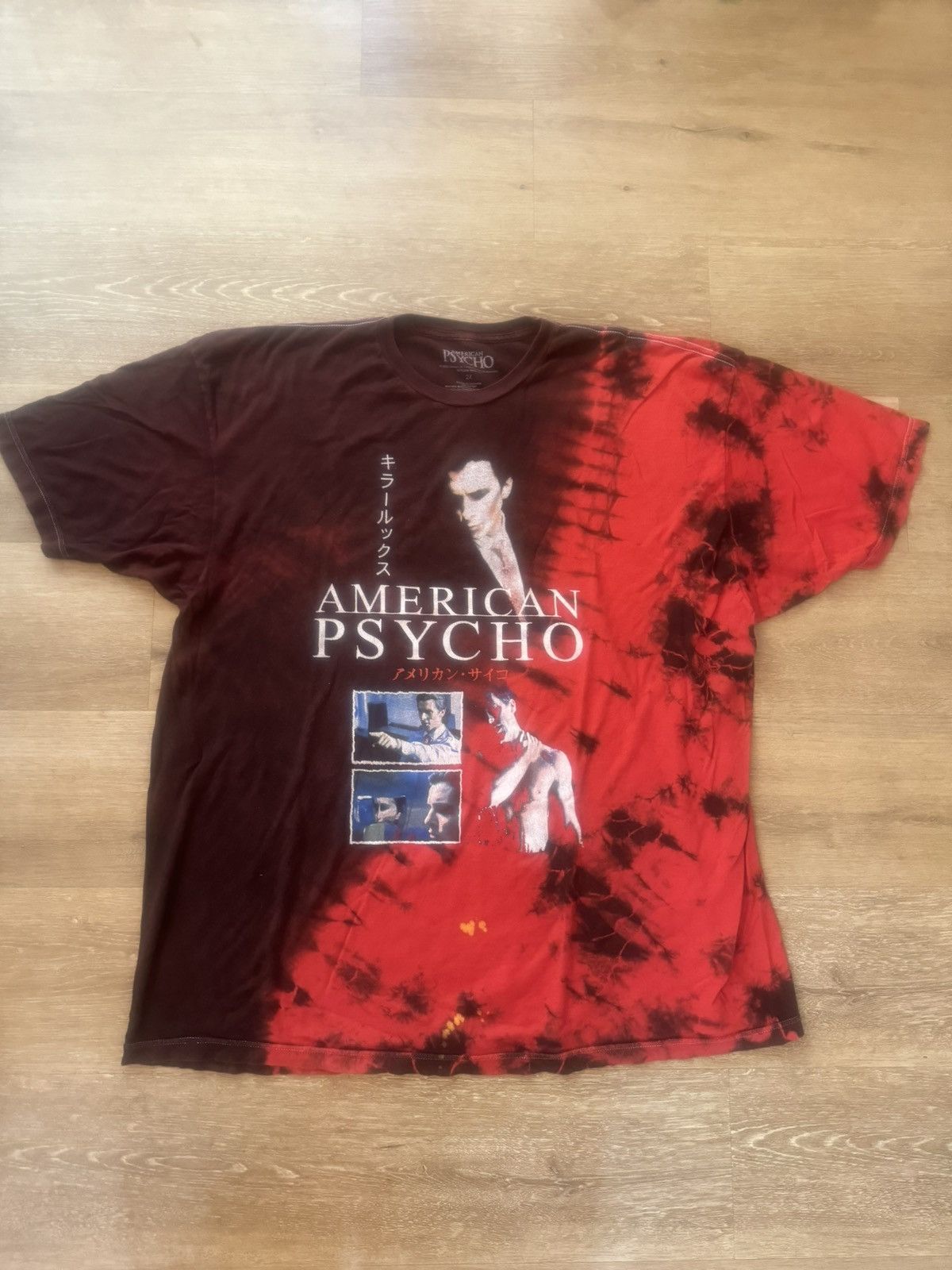 Japanese Brand × Movie × Vintage VINTAGE JAPANESE AMERICAN PSYCHO BLEACH  DYE T-SHIRT XL | Grailed