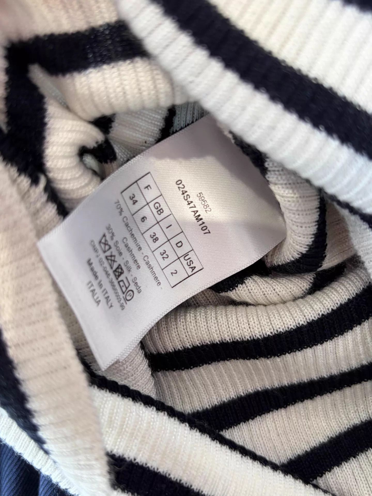 Dior Dior B&W Striped Knit SS w/ Bee CD Embroidery 34/38 New Size XS / US 0-2 / IT 36-38 - 5 Thumbnail
