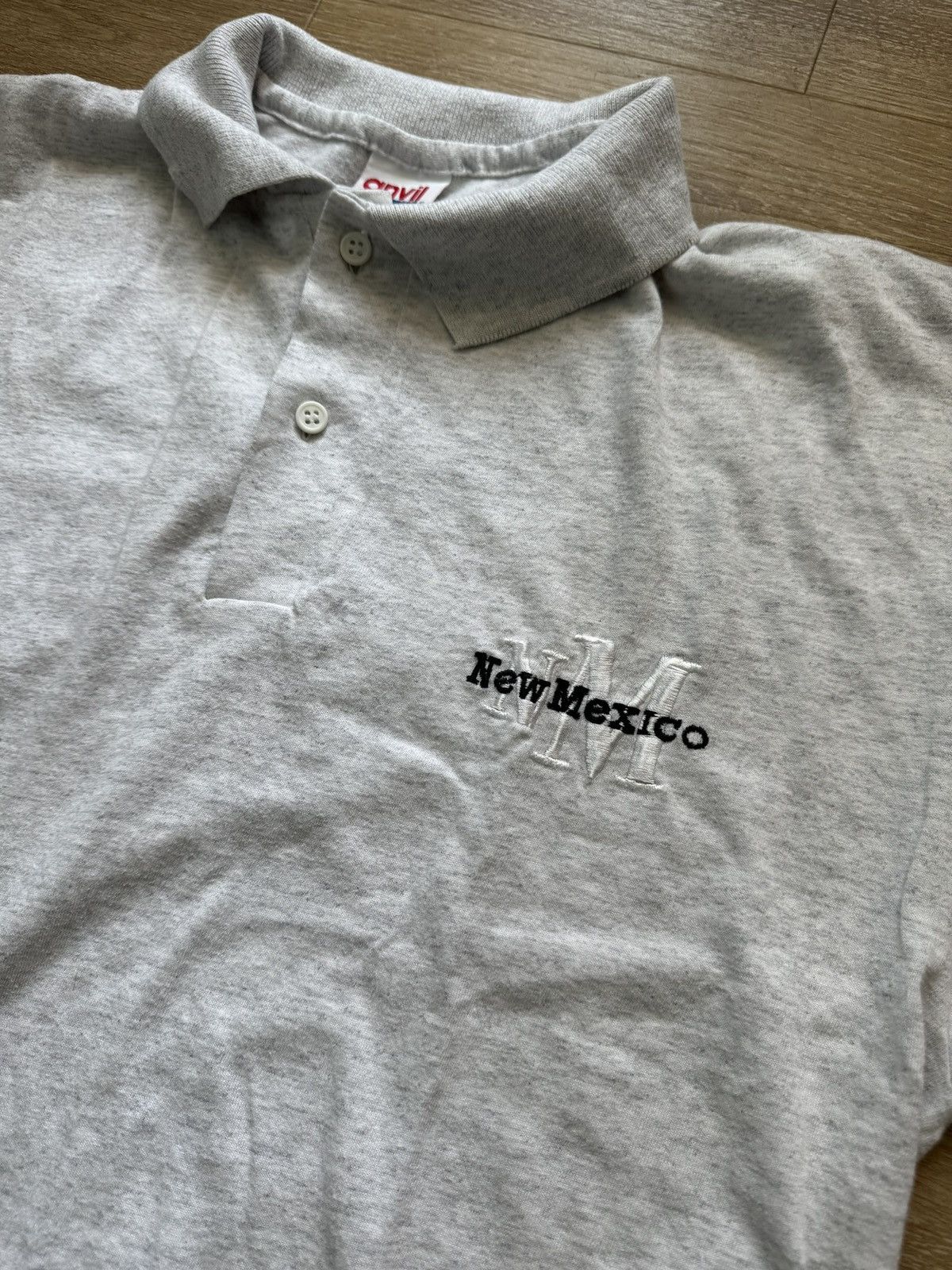 Anvil Vintage New Mexico Embroidered Logo 2-Button Polo Size US L / EU 52-54 / 3 - 5 Thumbnail