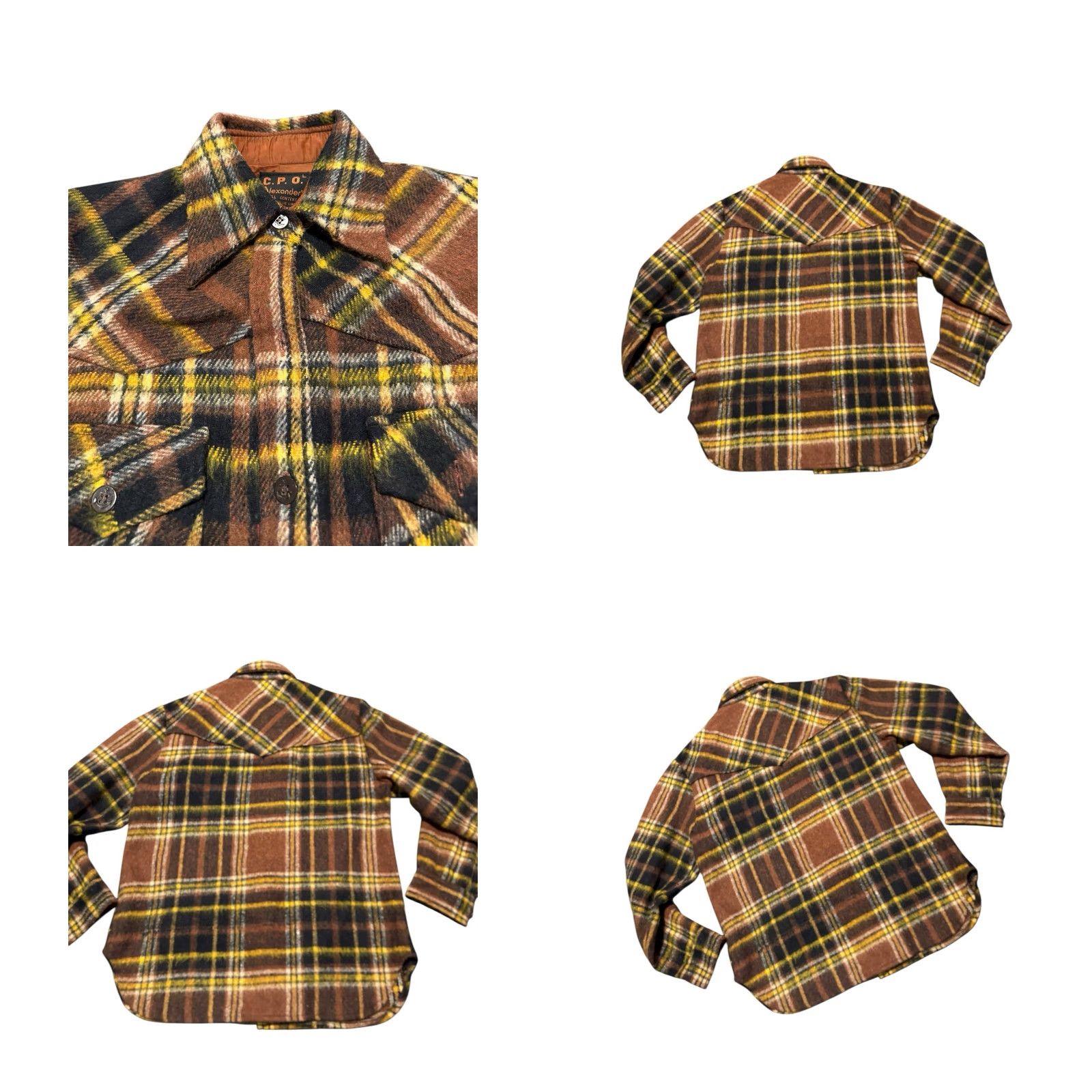 Vintage VGT 70s Alexander's CPO Shirt Jacket Mens L Plaid Wool Linen Blend Anchor Button Shirt Jacket Size US L / EU 52-54 / 3 - 8 Thumbnail
