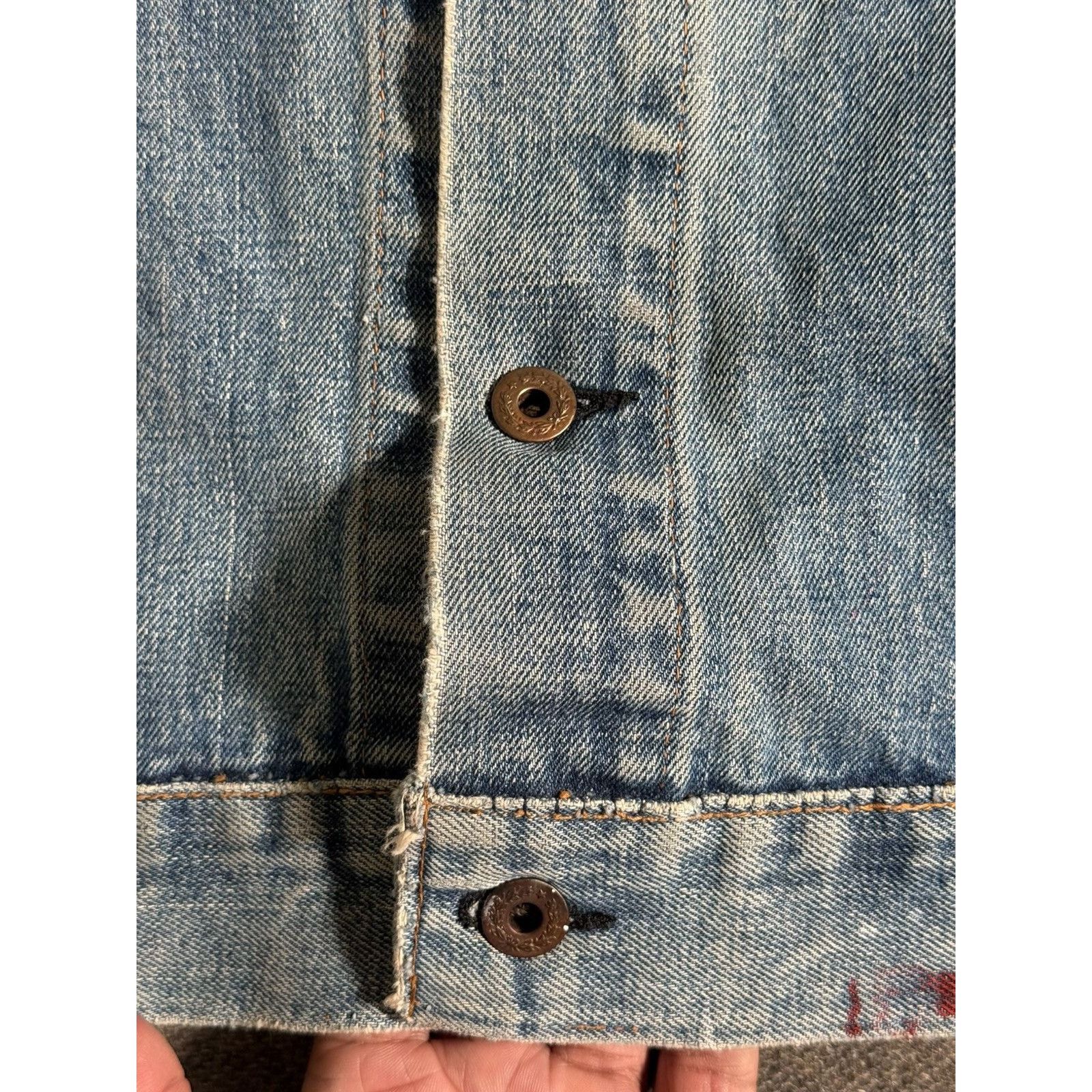 MadeWorn MadeWorn I Got Stoned Rolling Stones Denim Vest Jacket Rare Size US L / EU 52-54 / 3 - 3 Thumbnail