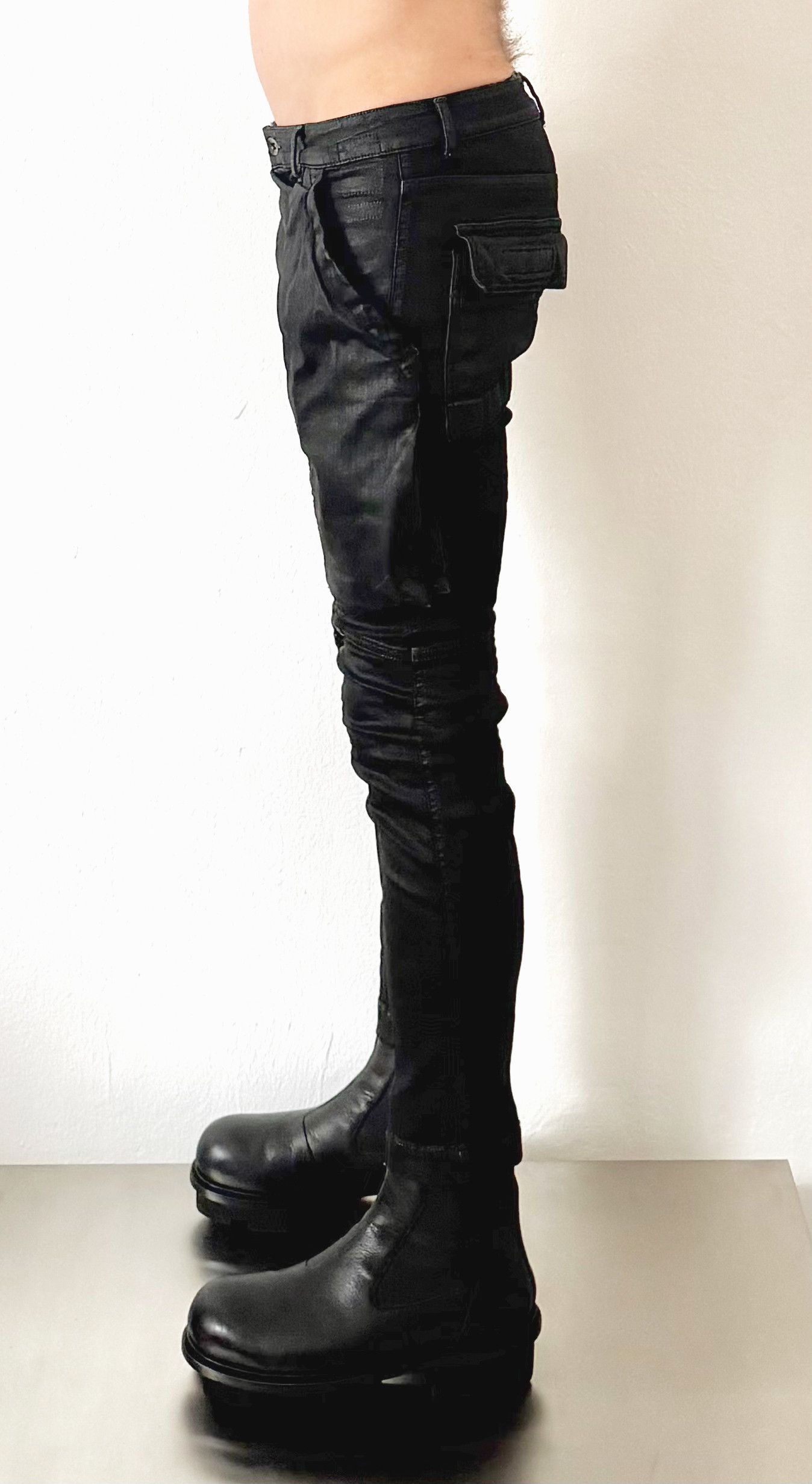 Rick Owens Drkshdw Rick Owens FW15 Memphis Waxed Cargo Denim Size 31 Size US 31 - 3 Thumbnail
