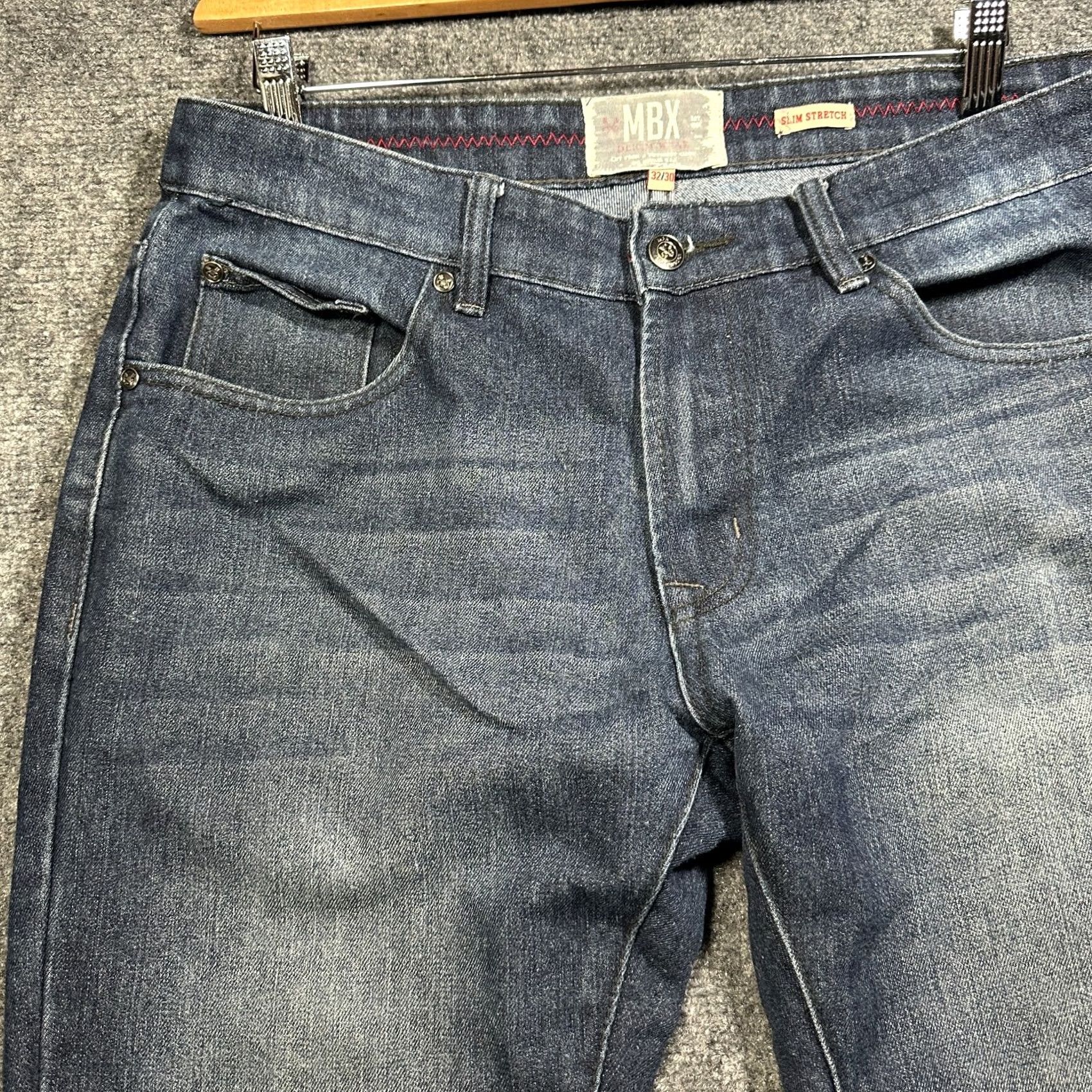 Vintage MBX Jeans Mens 32 Dark Wash Cotton Slim Stretch Straight Leg Pockets Denim Size US 32 / EU 48 - 5 Thumbnail