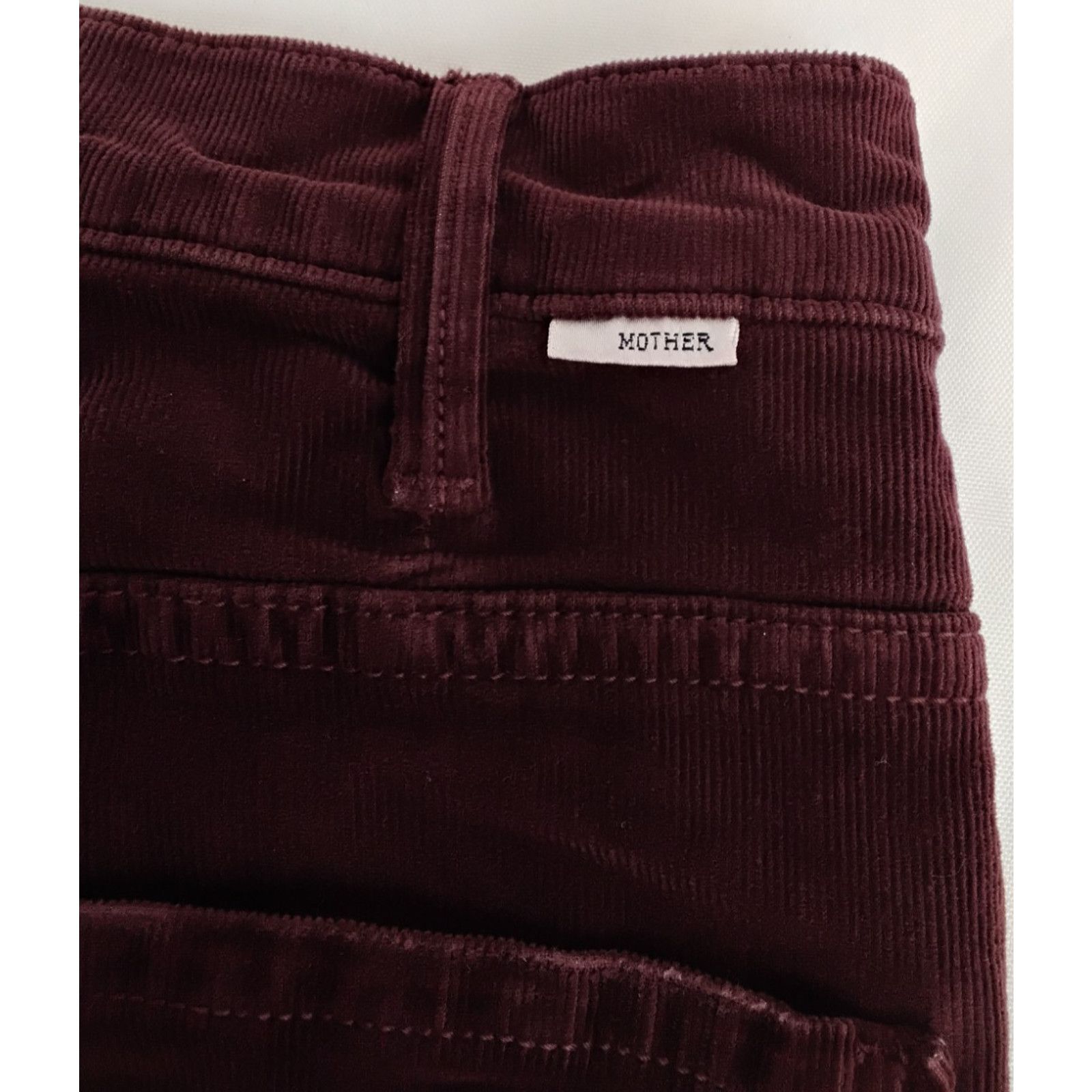 MOTHER Mother Hustler Corduroy Jeans Women's 27 Maroon Ankle Fray Size 27" / US 4 / IT 40 - 7 Thumbnail