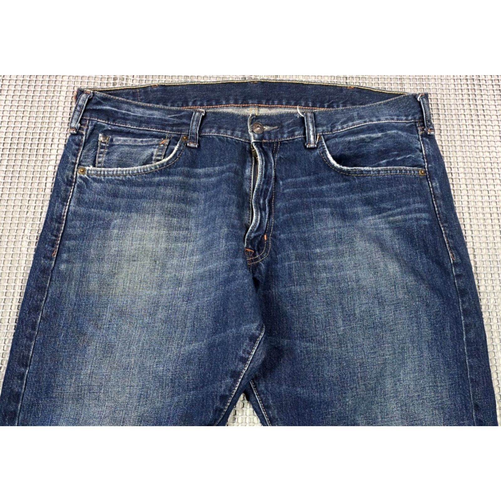Ralph Lauren Denim & Supply Ralph Lauren Slim Fit Mens Jeans Dark Fade Distress Wash Size 38x30 Denim Jeans Straight 5-Pocket Mens Blue Regular Fit 38x30 Size US 38 / EU 54 - 4 Thumbnail