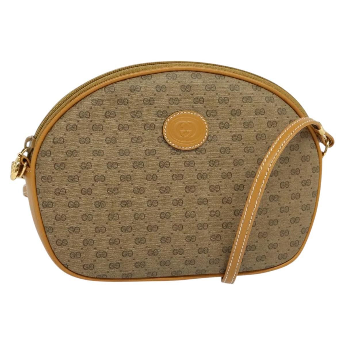 Gucci Micro GG Supreme Shoulder Bag Pvc Brown Gold 007 084 0094 Auth Ba1504 in Brown/Gold, Women's