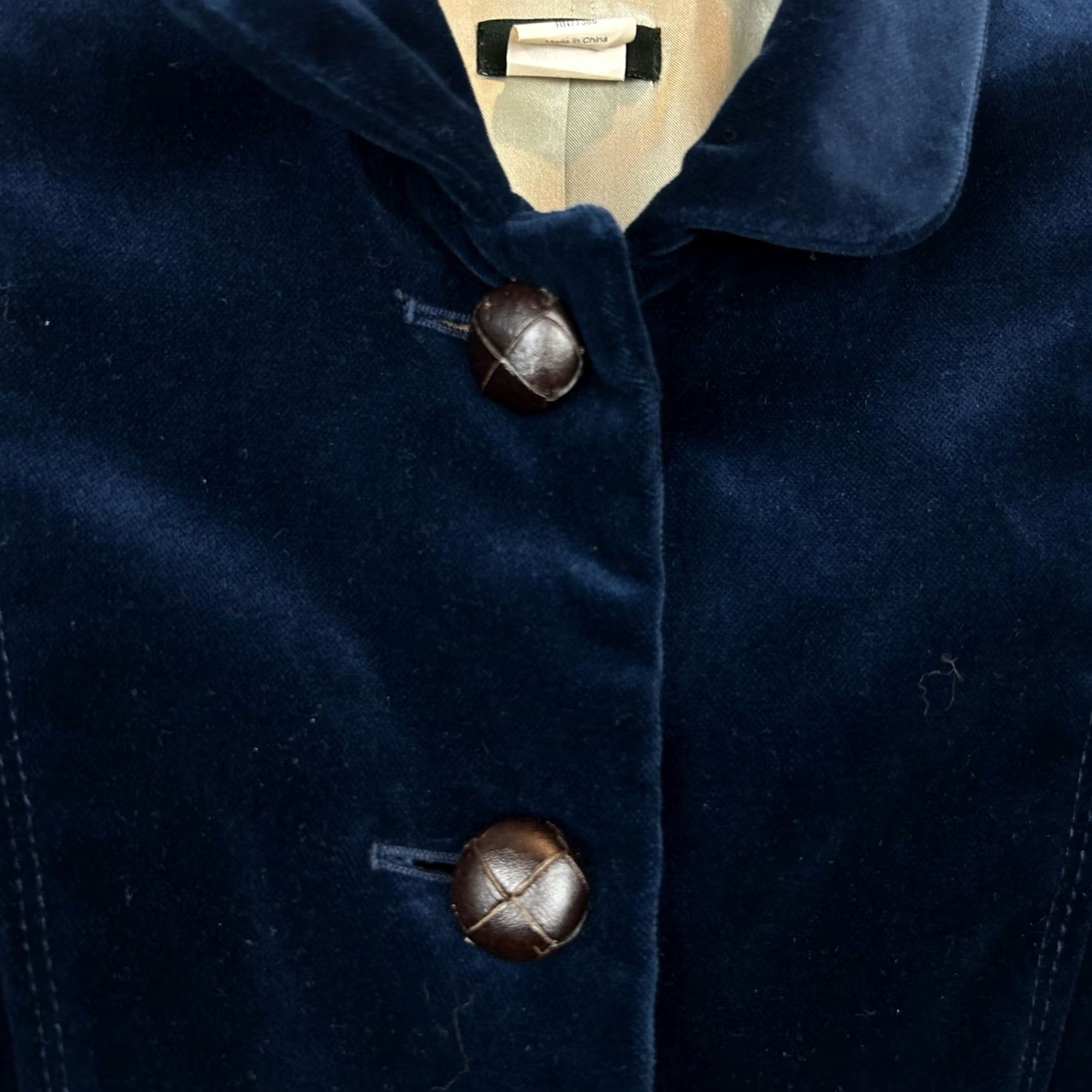 J.Crew J.CREW Blazer Women 0 Velvet Blue Classic Preppy Office Business Casual Party/Cocktail Travel Size XS / US 0-2 / IT 36-38 - 5 Thumbnail