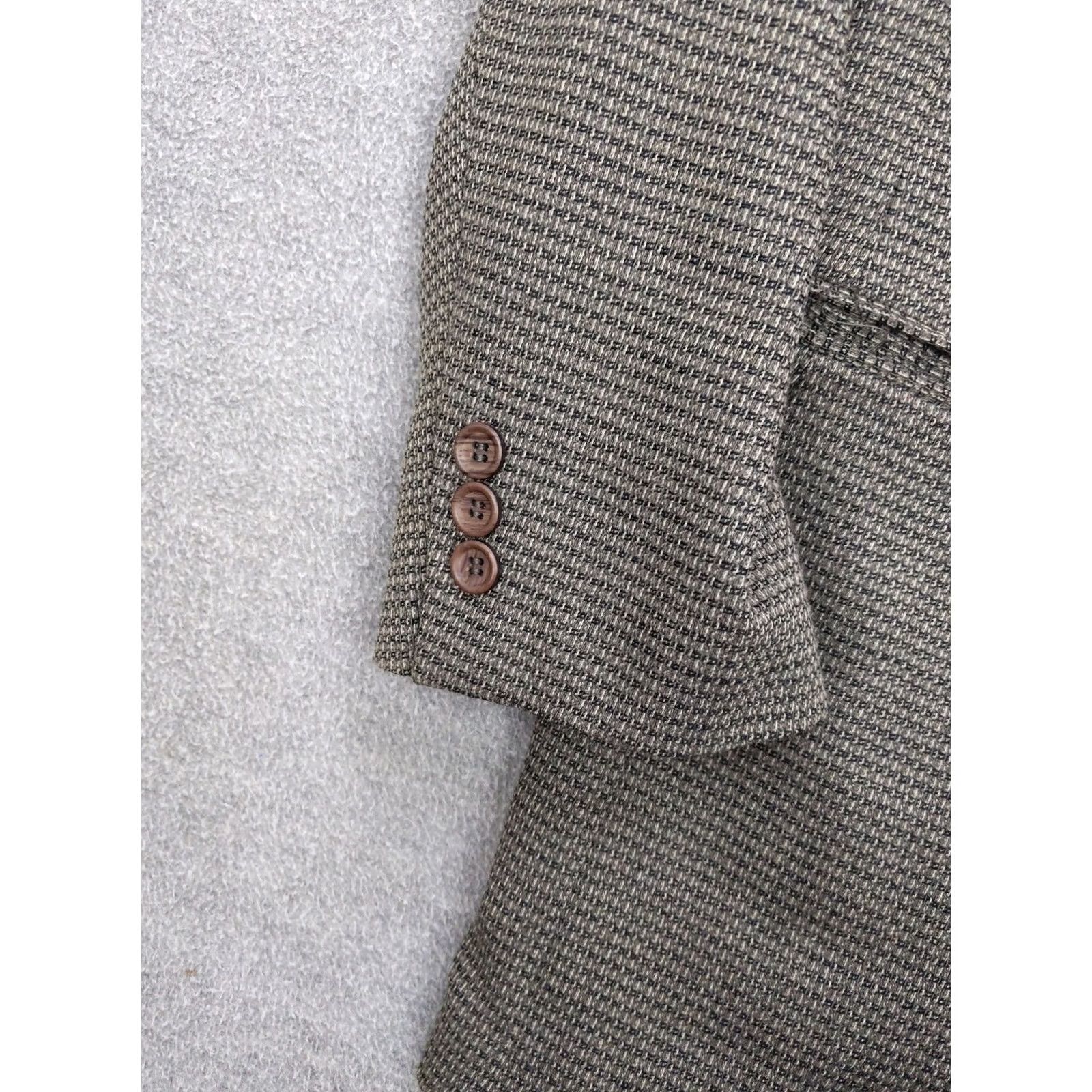 Vintage Daniel Hechter Blazer Mens 43 Long Brown Wool Tweed Check Single-Breasted 3-in-1 Jacket Size 44R - 3 Thumbnail
