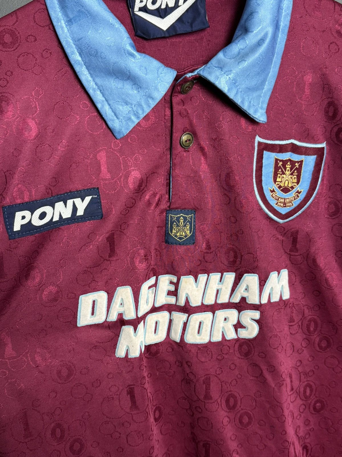 PONY KIDS West Ham United 95/97 Home Football Jersey Size US XS / EU 42 / 0 - 3 Thumbnail