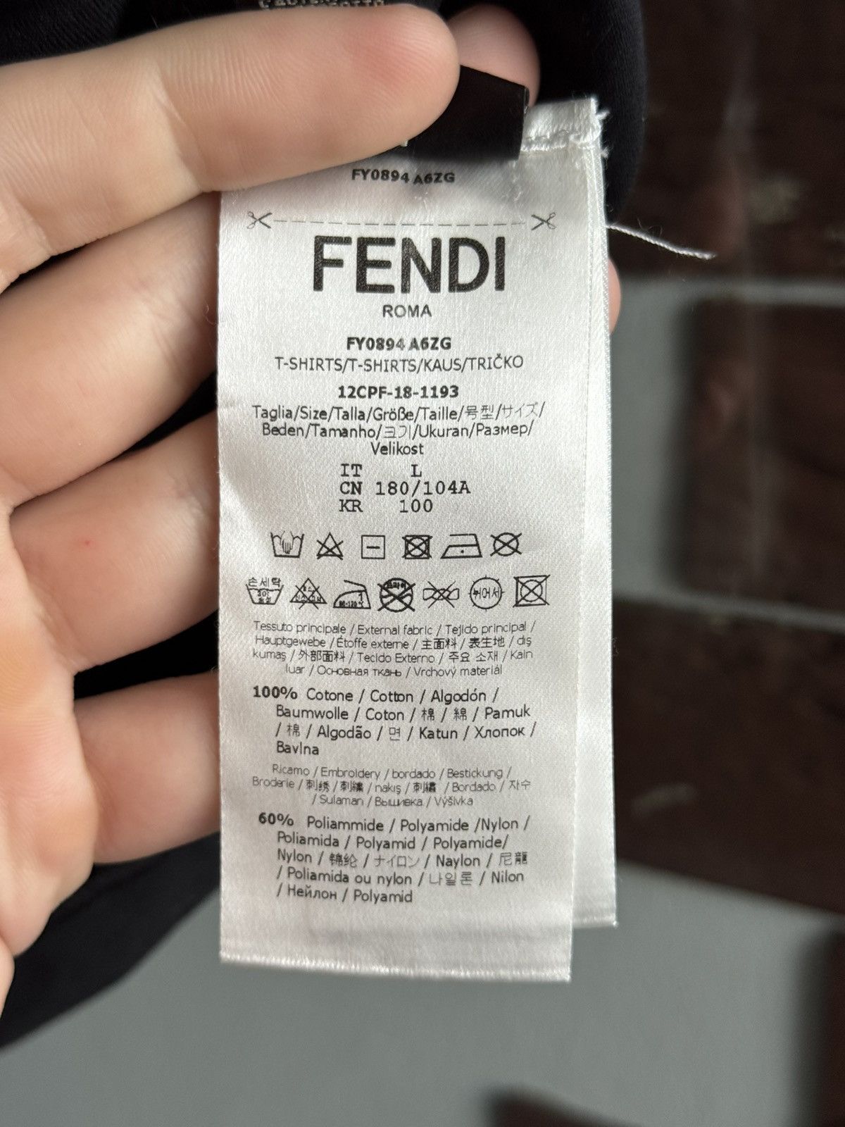 Fendi Fendi demon eye logo tshirt Size US L / EU 52-54 / 3 - 10 Thumbnail