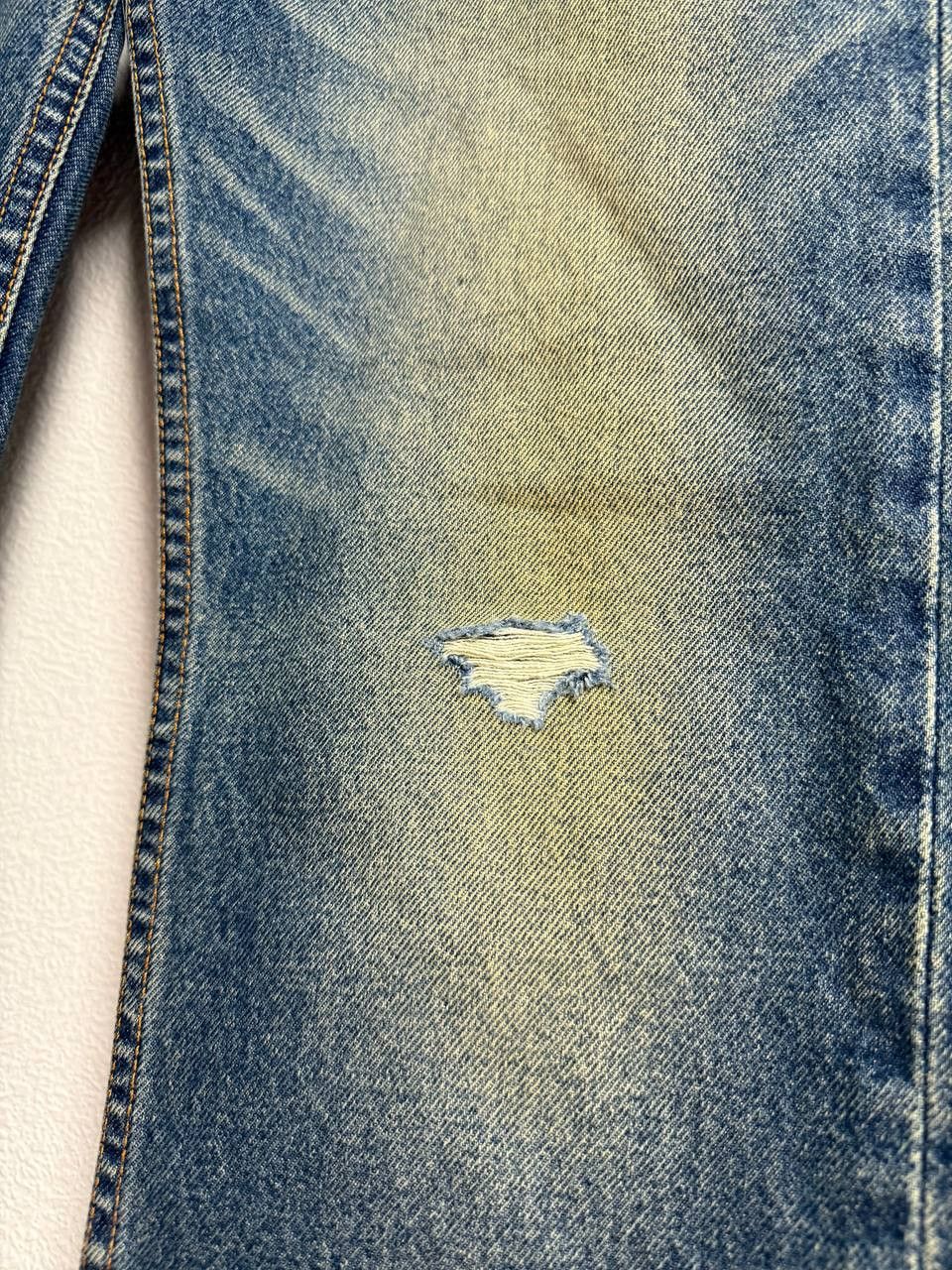 Enfants Riches Deprimes Faded Blue Distressed Straight Cotton Jeans Size US 30 / EU 46 - 4 Thumbnail