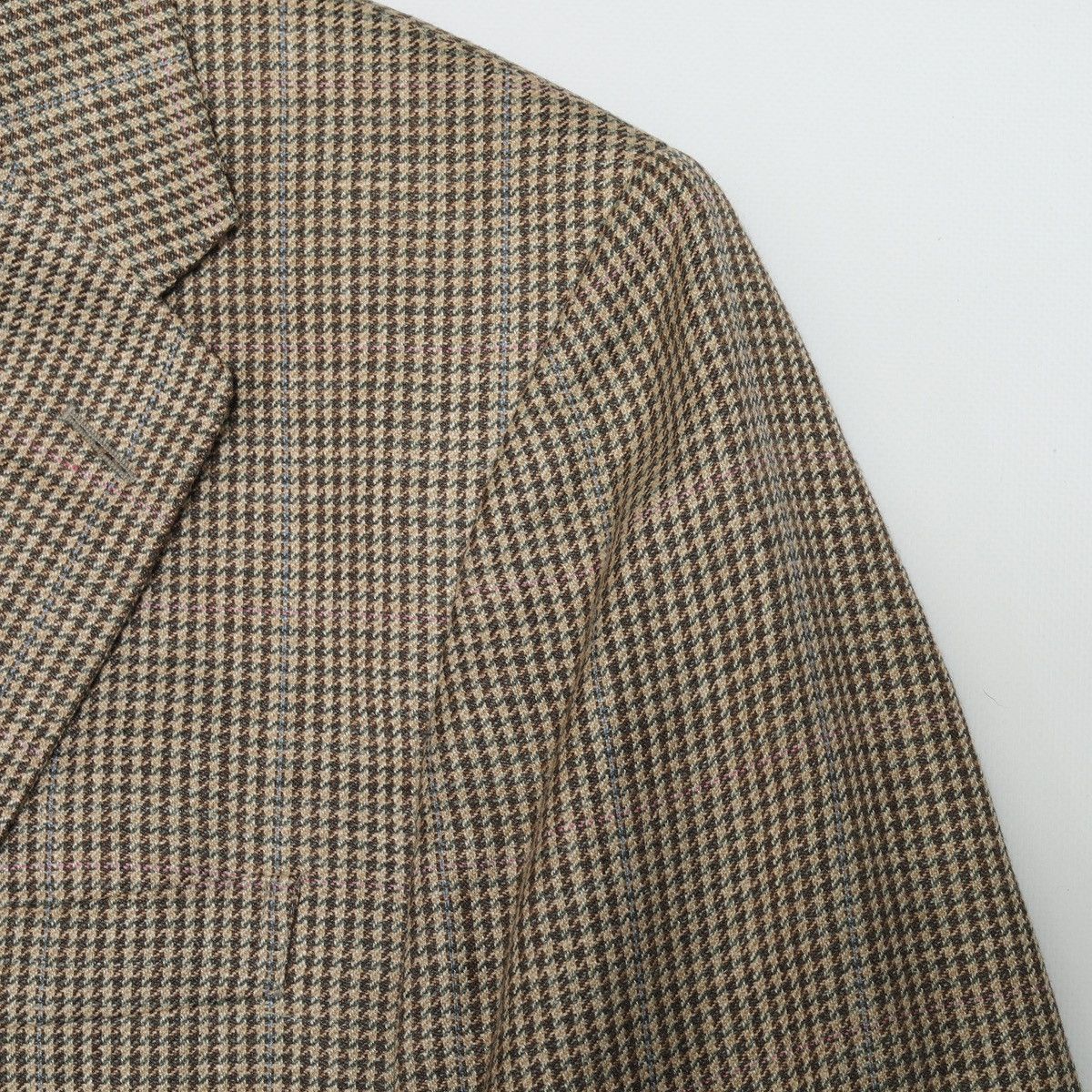 Polo Ralph Lauren Polo Ralph Lauren Vintage Houndstooth Blazer Silk Flax Wool Size 42R - 7 Thumbnail