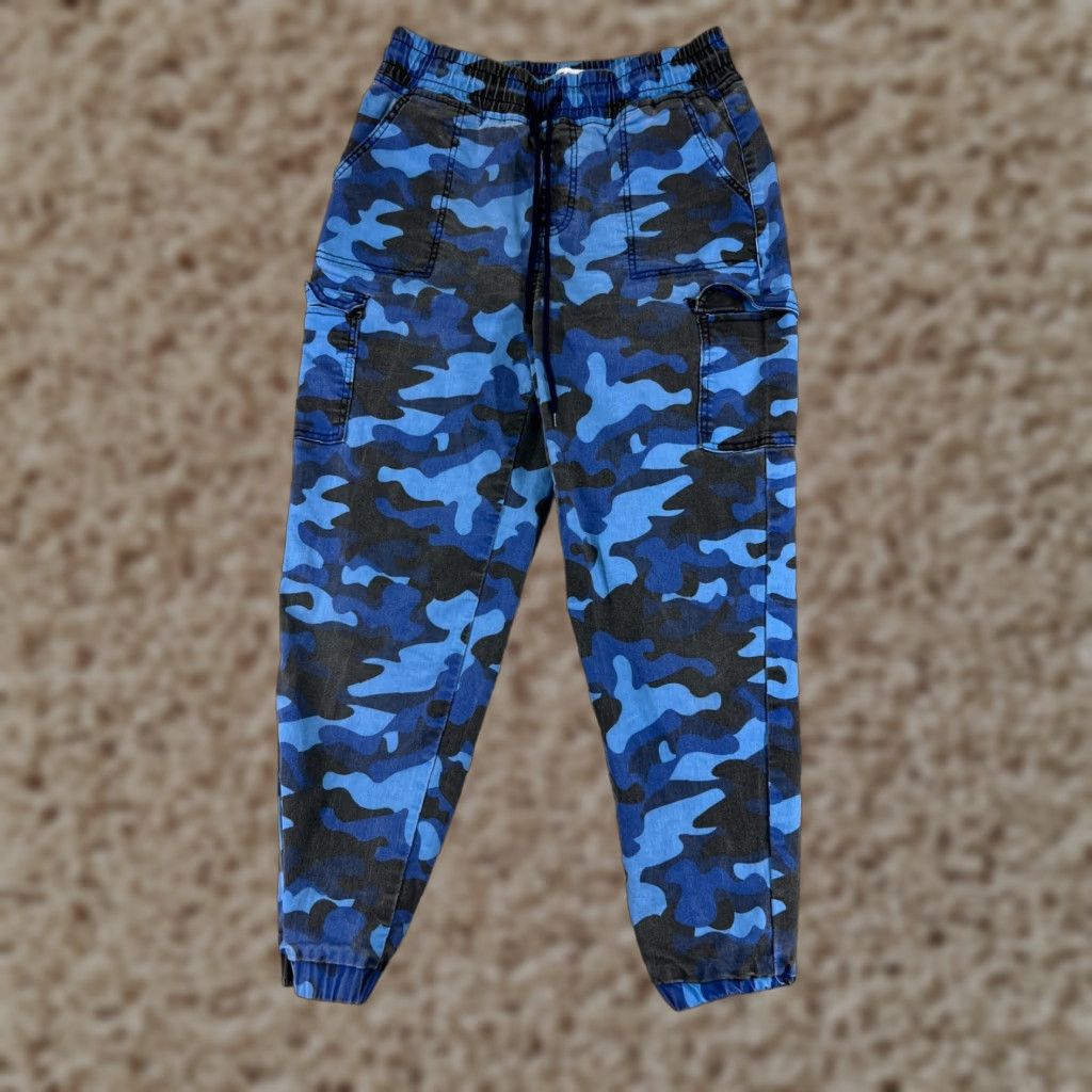 Vintage Vintage VIP Jeans Denim Cargo Pants Women Medium Blue Camouflage Tapered Stretch Size 34" / US 12 / IT 48 - 1 Thumbnail