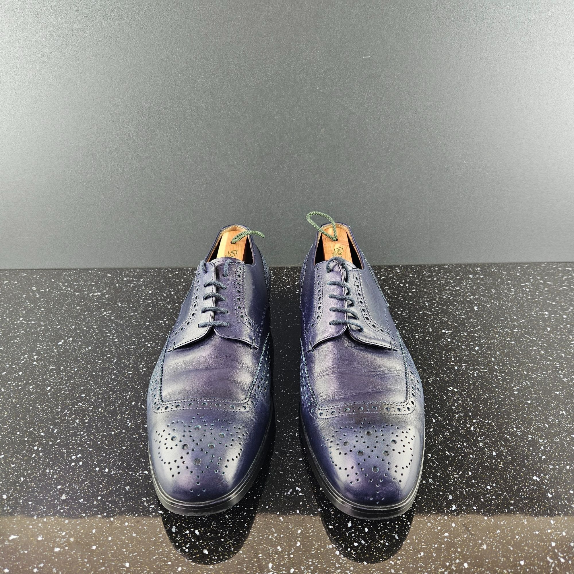Prada Prada Blue Patina Leather Brogues Dress Shoes (Y0721) Size US 8.5 / EU 41-42 - 3 Thumbnail