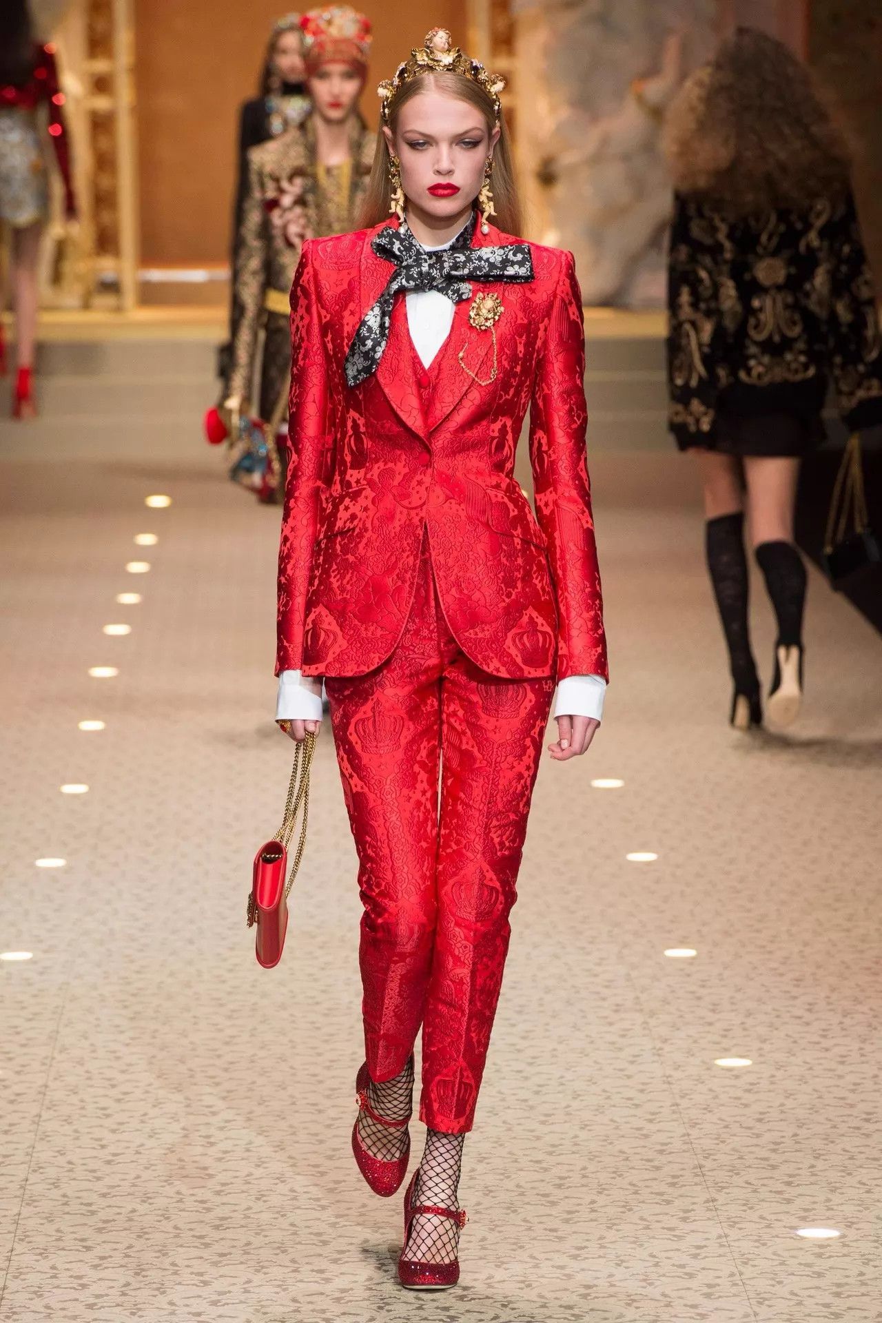 Dolce & Gabbana Dolce&Gabbana 18FW Angel Jacquard Silk Satin Blazer Size M / US 6-8 / IT 42-44 - 1 Thumbnail
