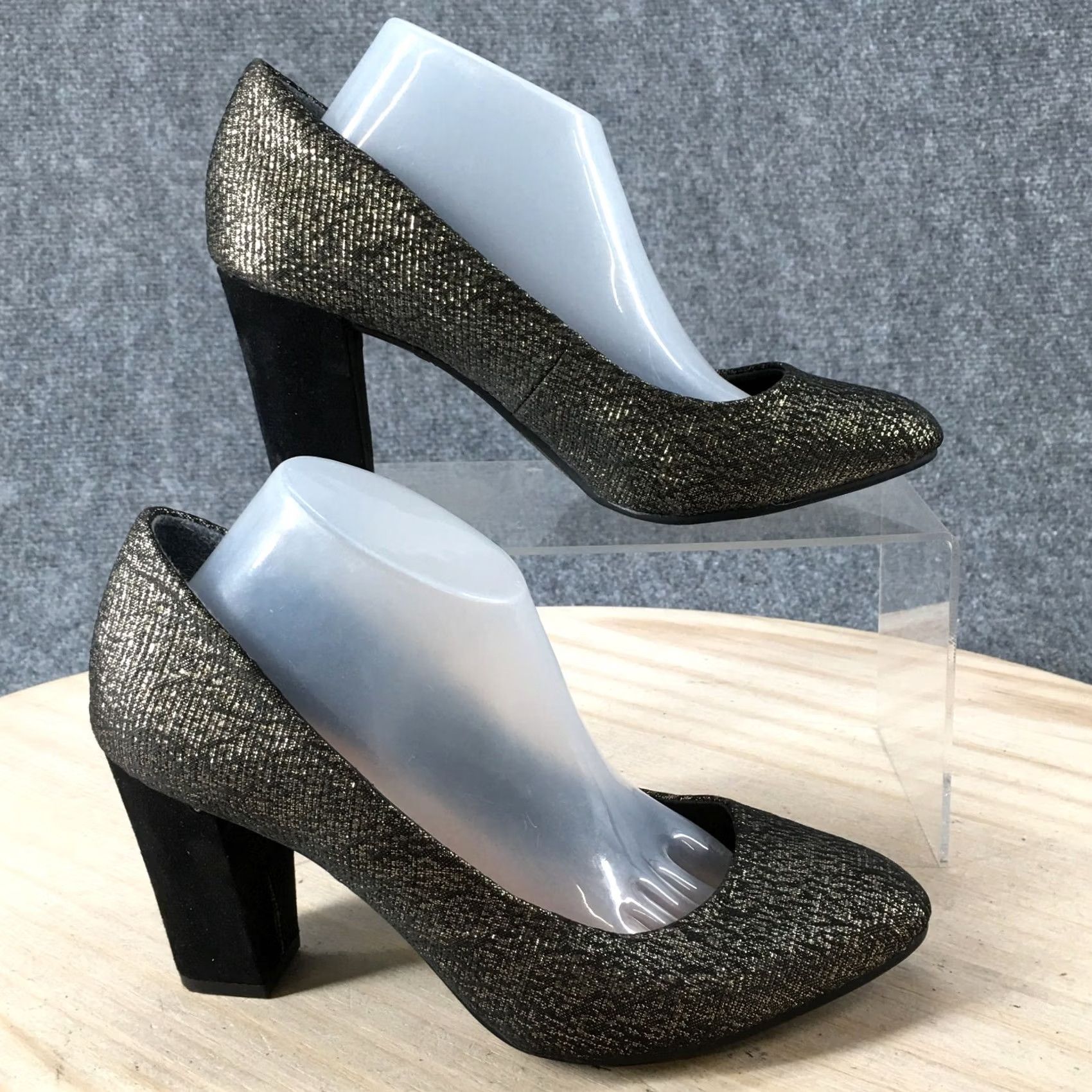 Style & Co Style&Co Gold Fabric High Heels Pumps Womens 6.5 M Asyaa Classic Slip On Shoes Size US 7 / IT 37 - 2 Thumbnail