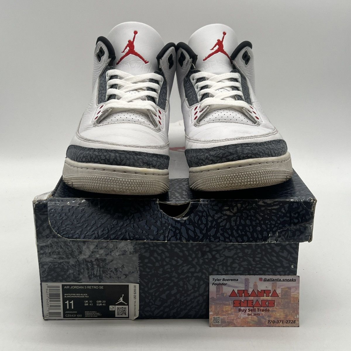 Jordan Brand Air Jordan 3 denim fire red Size US 11 / EU 44 - 2 Thumbnail