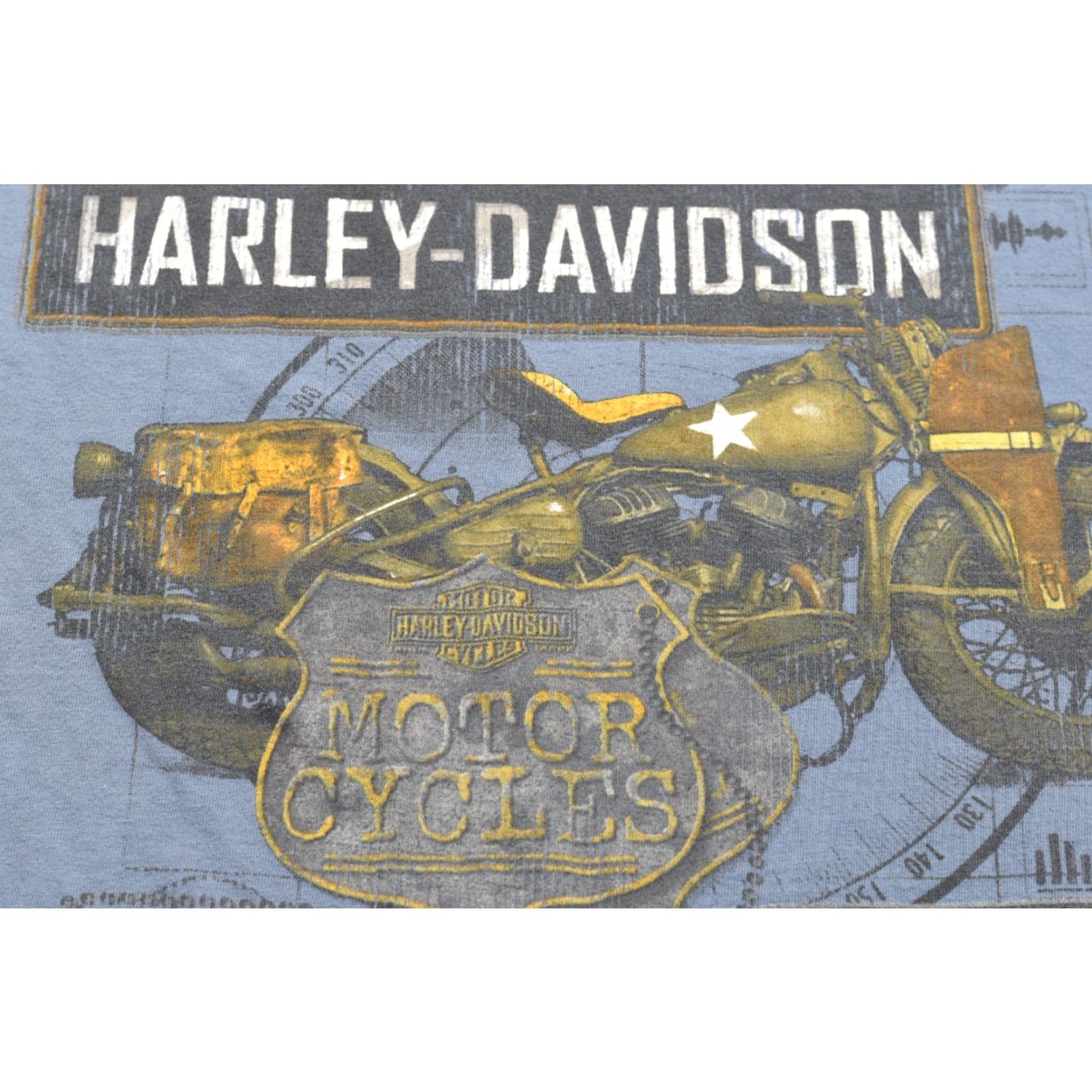Harley Davidson Harley-Davidson T-Shirt Men XL Blue Cherohala Skyway Tellico Plains TN Double-Sided Print Crew Neck Short Sleeve Cotton Spring Summer 2010-2019 Size US XL / EU 56 / 4 - 6 Thumbnail