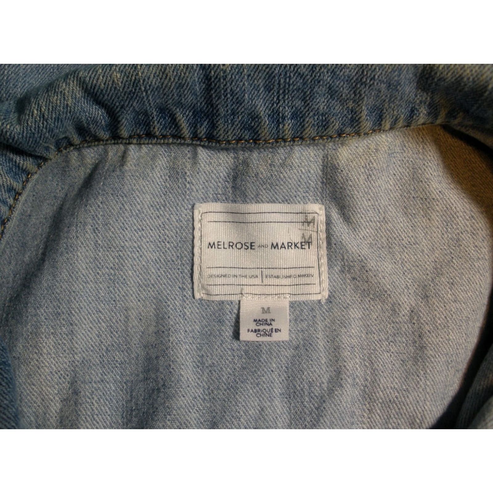 Market Melrose And Market Women's Medium Denim Blue Jean Vest Button Up VTG Vest 90s Classic Denim Sleeveless Casual Workwear Pockets Collared Size 32" / US 10 / IT 46 - 5 Thumbnail