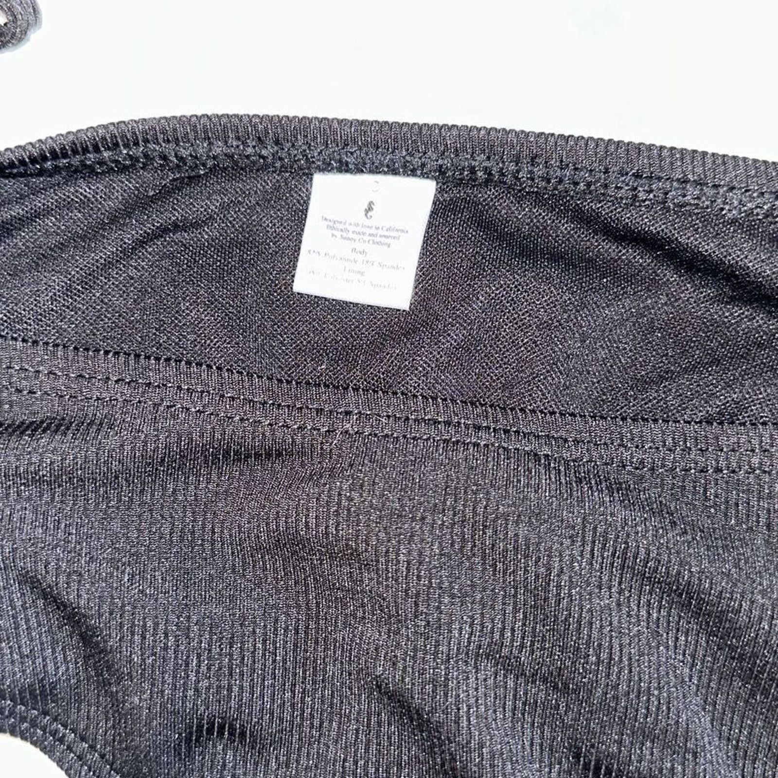 Other Black Ribbed Bandeau Bikini Set | Sz S Size ONE SIZE - 3 Thumbnail