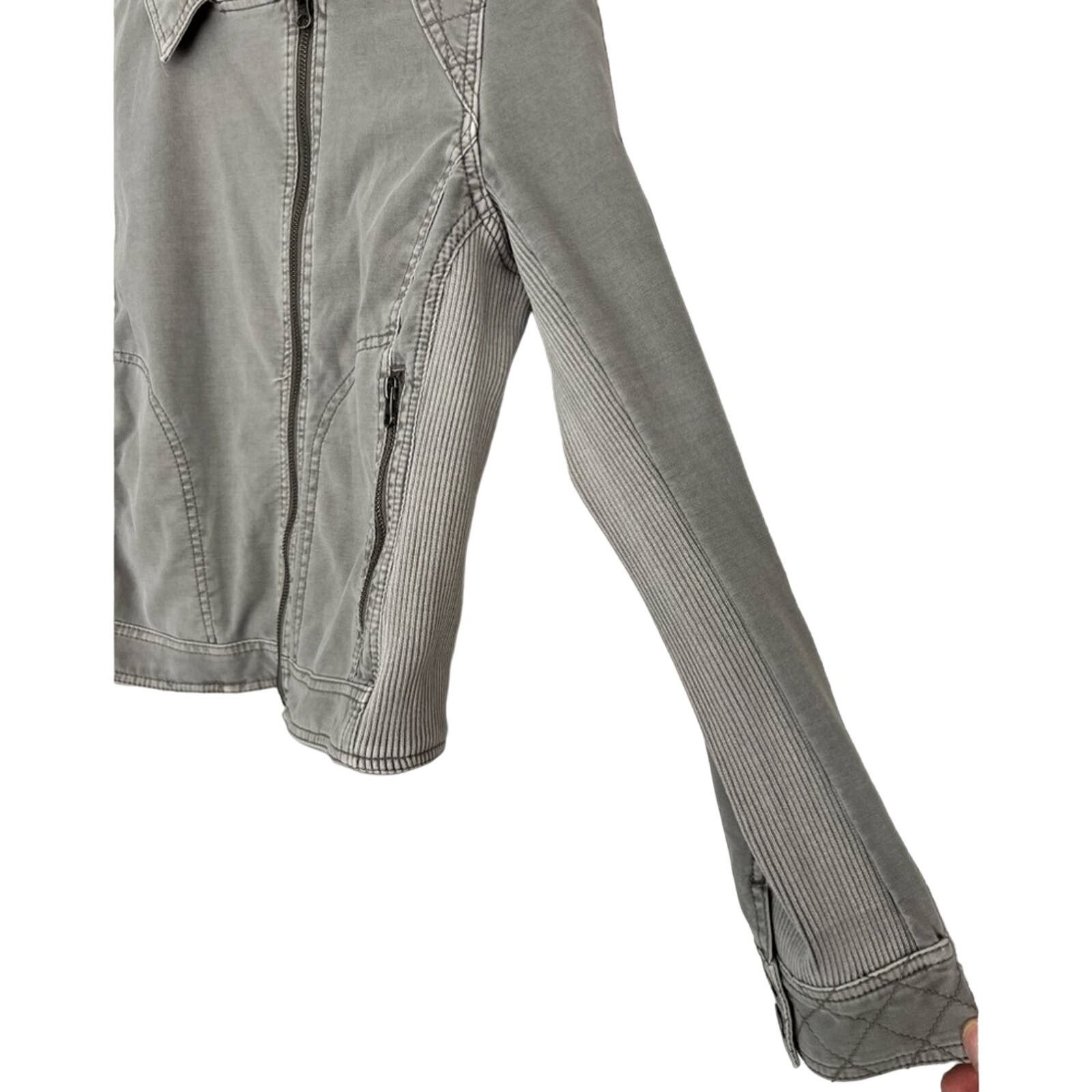 Anthropologie Anthropologie Moto Jacket Biker Full Zip Moto Gray LIKE NEW Size L / US 10 / IT 46 - 3 Thumbnail