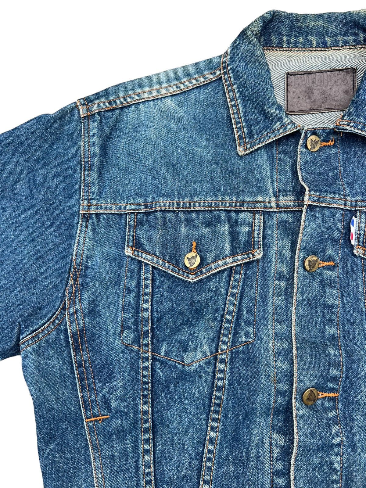 Vintage Vintage 90s Gauloises France Fade Muddy Denim Trucker Jacket Size US M / EU 48-50 / 2 - 5 Thumbnail
