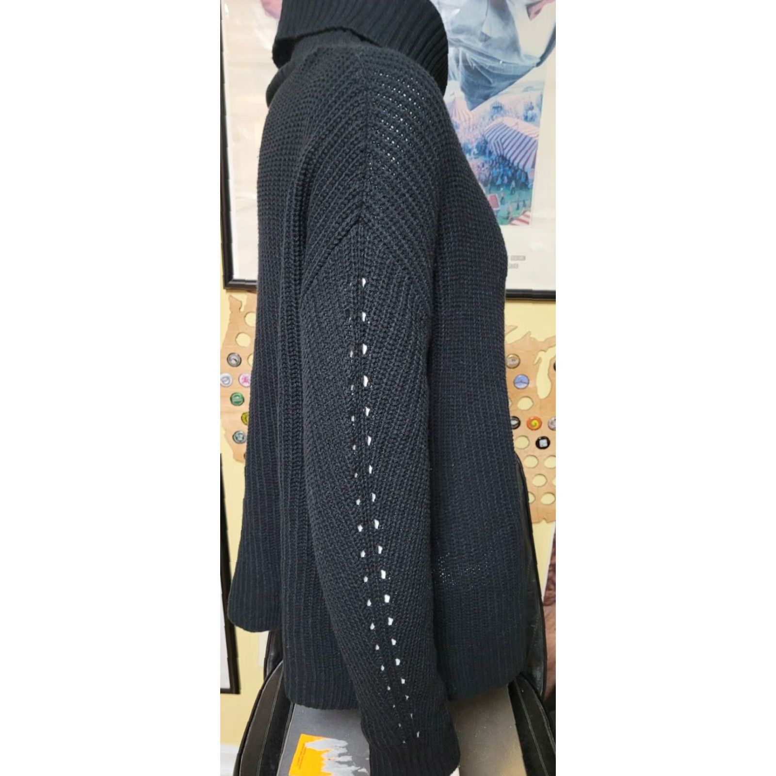Vintage Womens Philomena Petti Pullover Sweater XL Black Turtleneck Knit Cotton Blend NWT Shirt Womens Size XL / US 12-14 / IT 48-50 - 2 Thumbnail