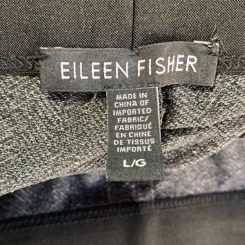 Eileen Fisher Eileen Fisher Herringbone Pull On Pants Size L Gray Print Size 31" - 2 Thumbnail