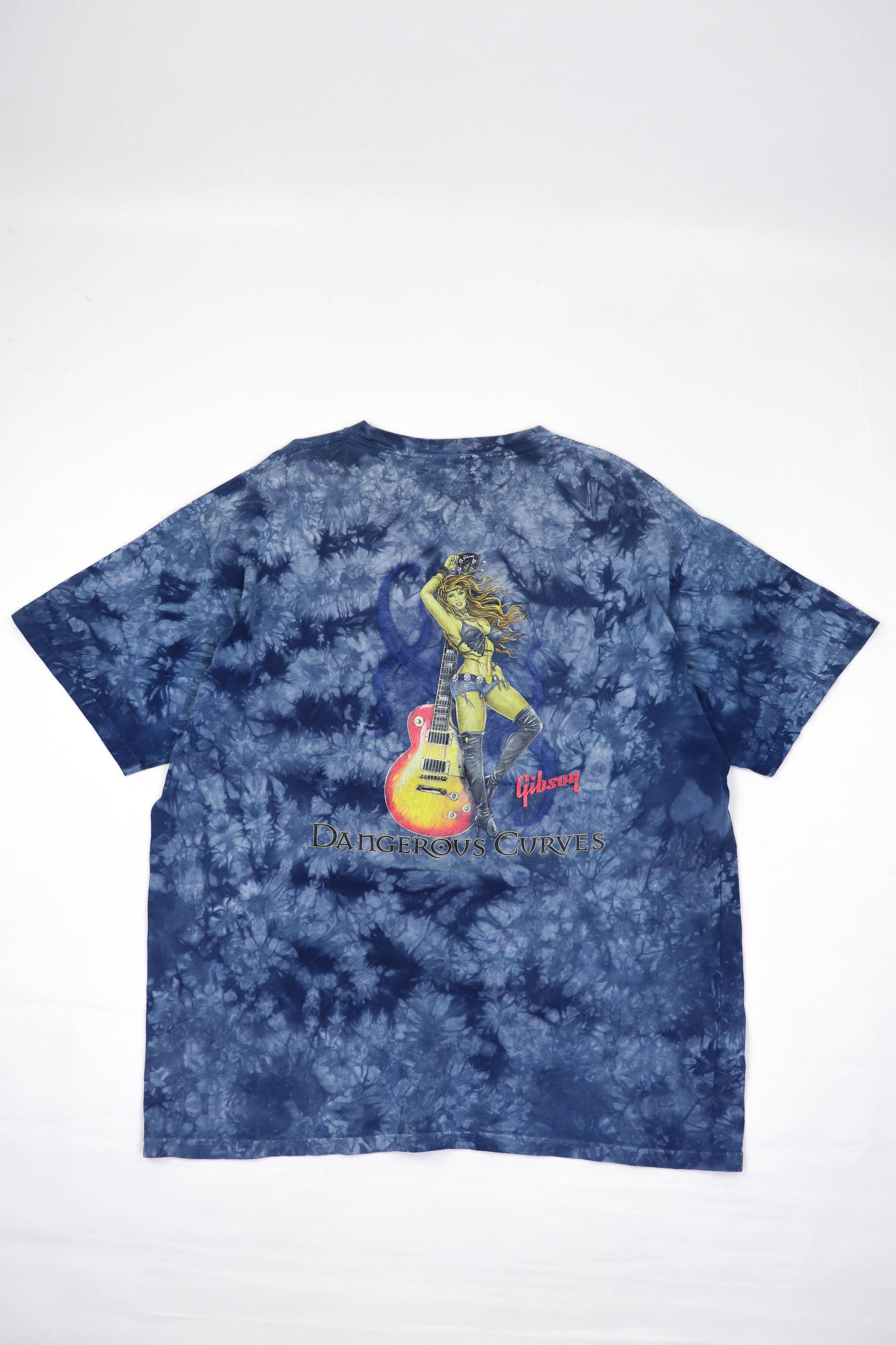 Vintage Gibson Vintage Dangerous Curves Tie Dye Graphics T-shirt Tee Size US XL / EU 56 / 4 - 2 Thumbnail